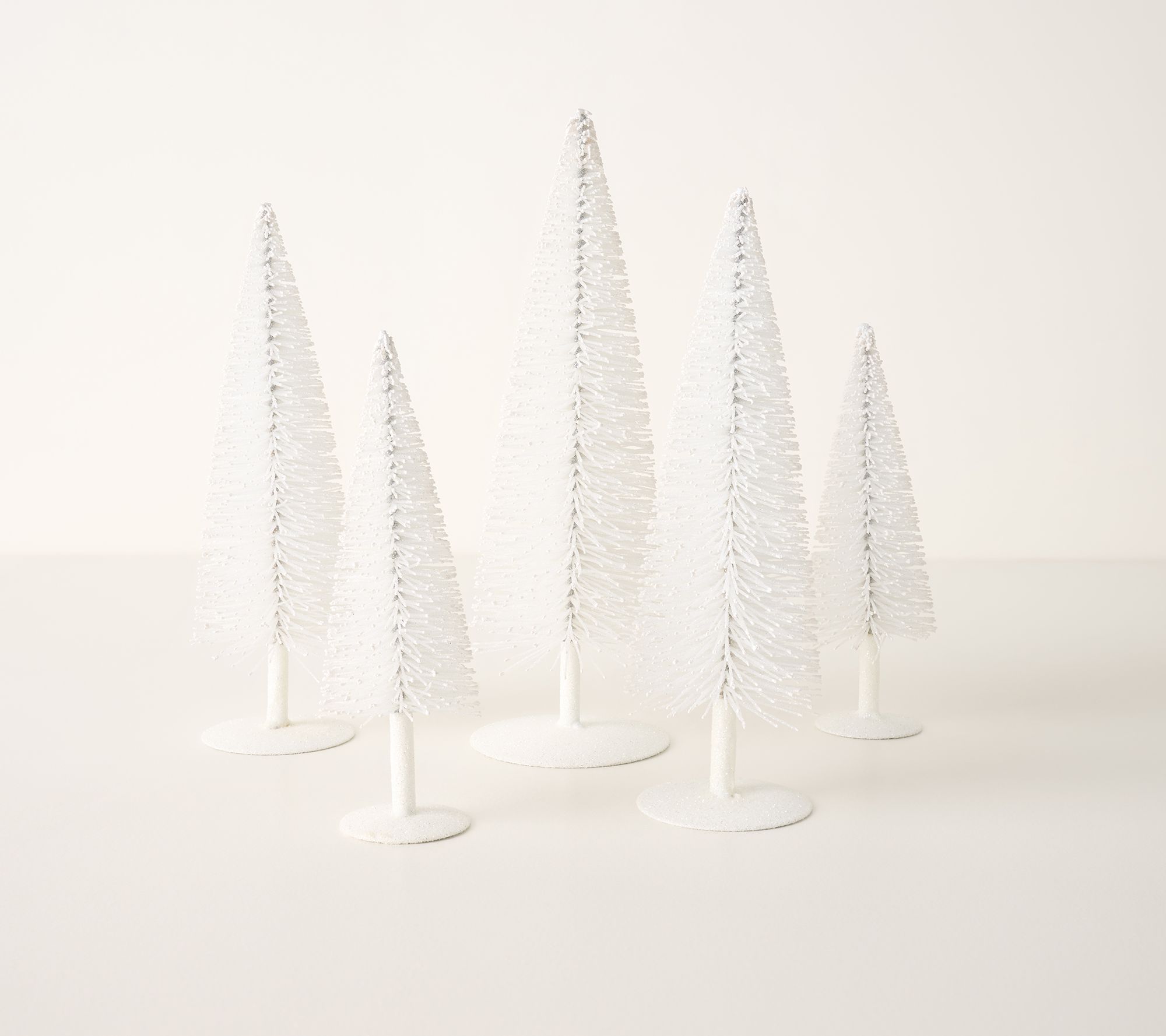 Set of 5 Glistening Bottlebrush Trees by Valerie