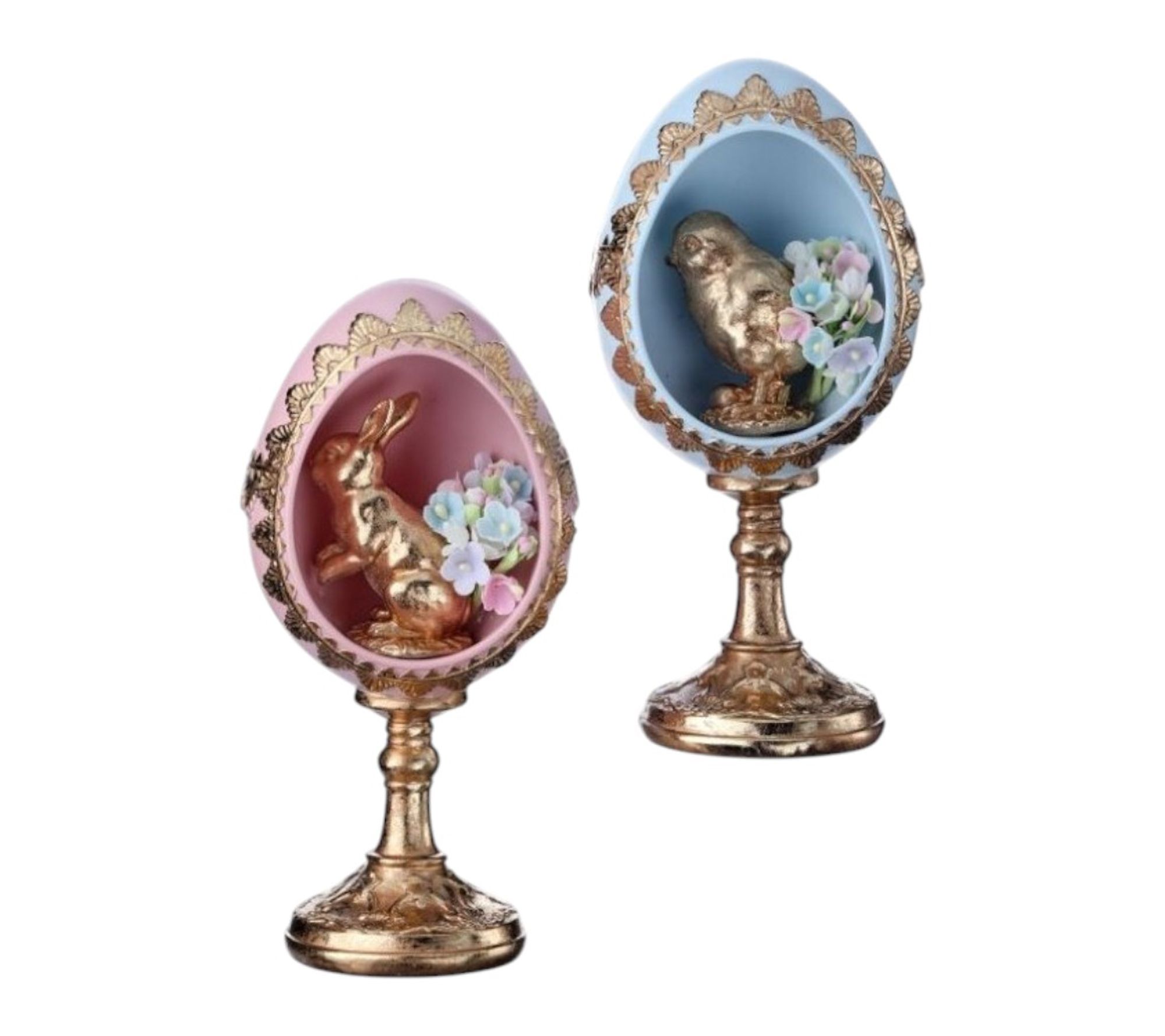 RC Home Decor-7" Easter Egg Pedestal Figurine Set