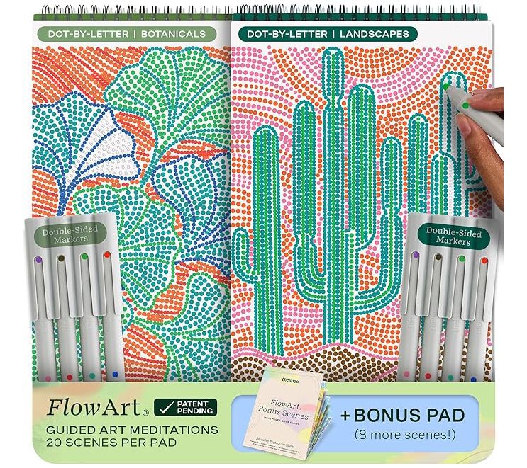 Lifelines FlowArt Dot Art S/2 Activity Pads w/ 8 Bonus Scenes