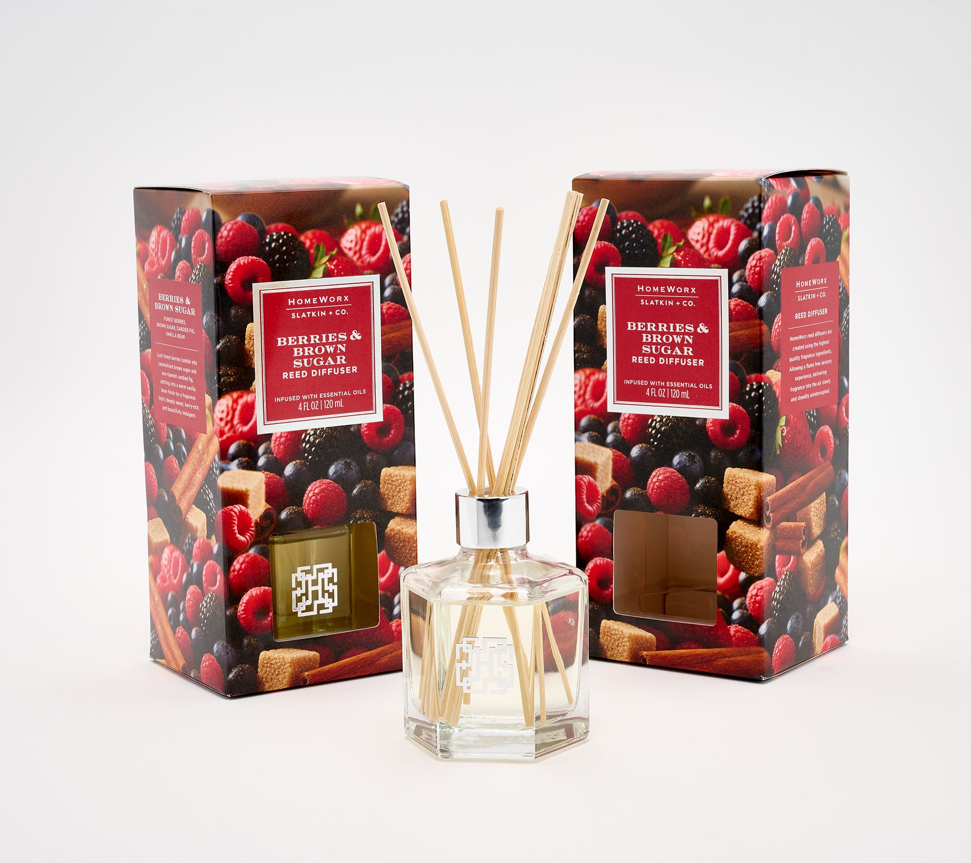 HomeWorx by Slatkin + Co. S/2 Berries & Brown Sugar Reed Diffusers