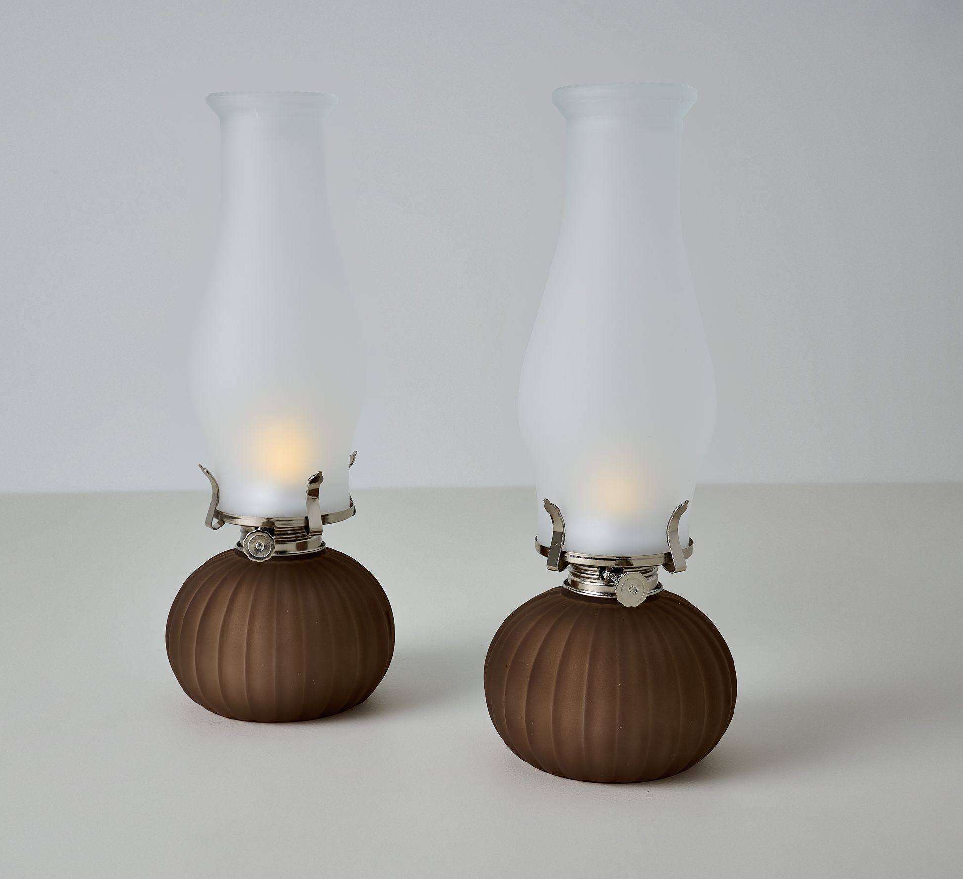 "As Is" Bethlehem Lights Set of 2 Faux Oil Lamps w/Flame Control