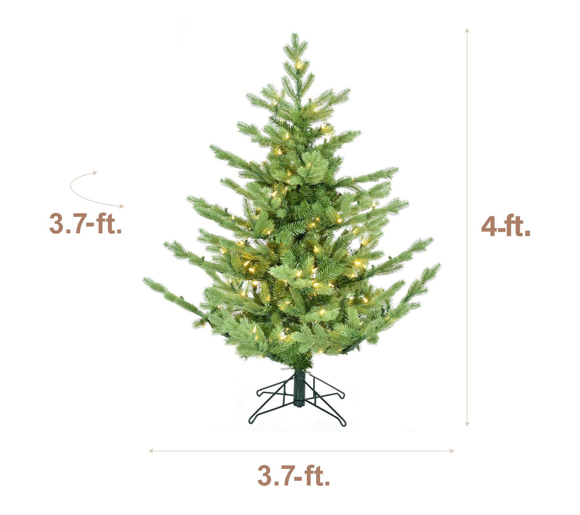 Fraser Hill Farm 4-Ft. Pine Pre-Lit Artificial Christmas Tree | QVC