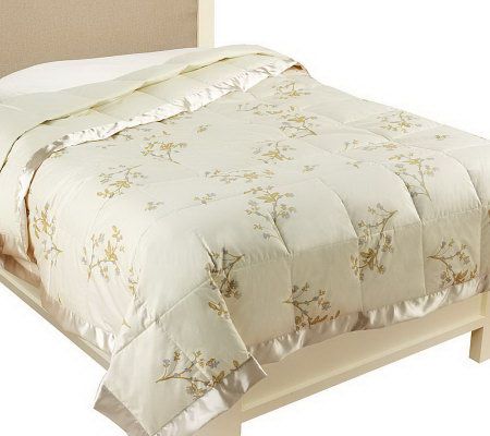 Northern Nights FL Pierre Floral Print 550 FP Down Blanket QVC