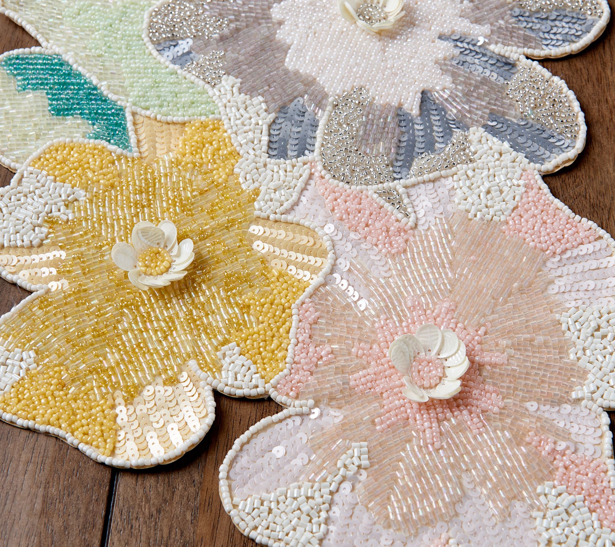 Home Reflections Beaded Spring Table Runner