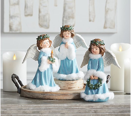 Set of 3 8" Angel Figures by Valerie