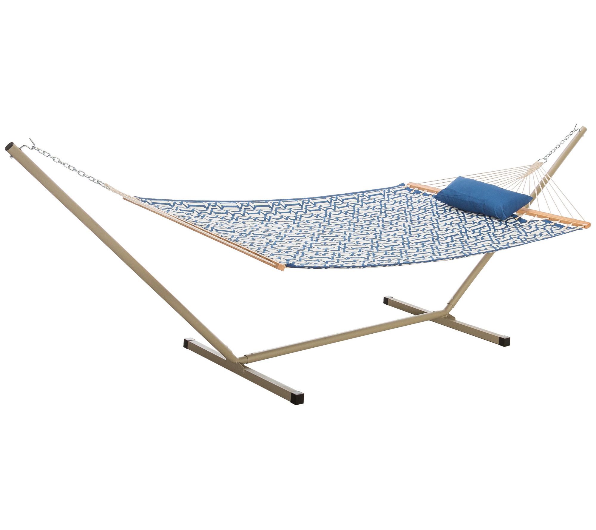 52" Navy Quilted Hammock Combo with Pillow andtand