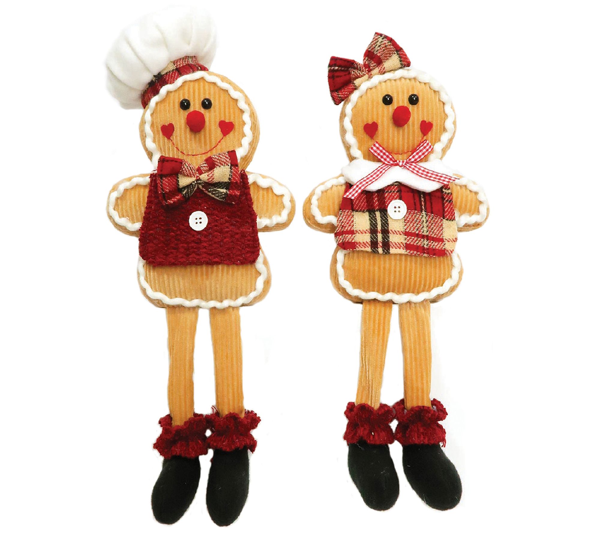 Santa's Workshop 18" Seated Gingerbread, Set of2