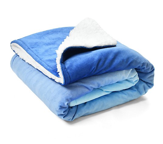 Blue Ombre Plush Blanket 30x40 by Lush Decor