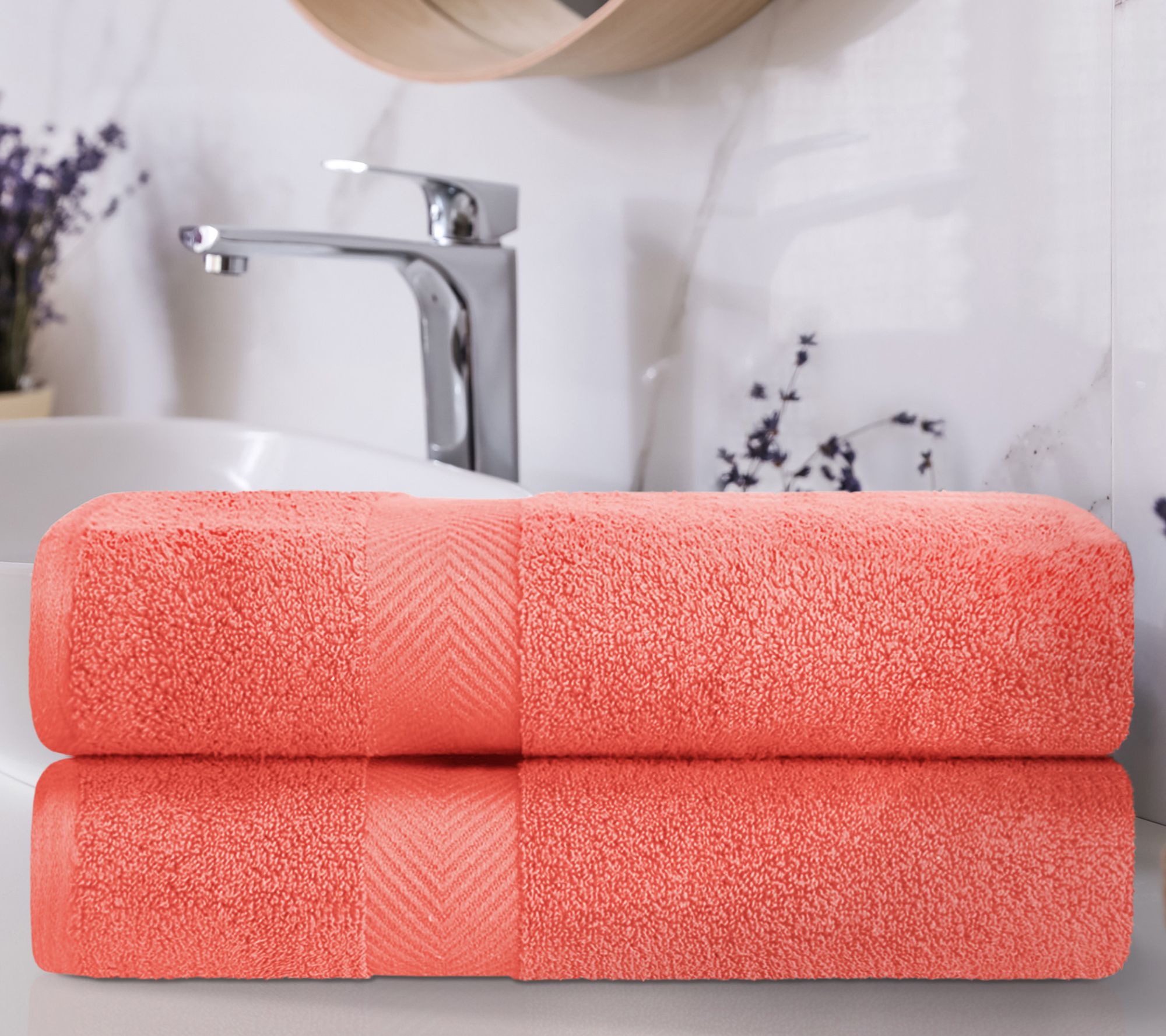 Superior Cotton 2-Piece Solid Zero-Twist Bath Sheet Towel Set