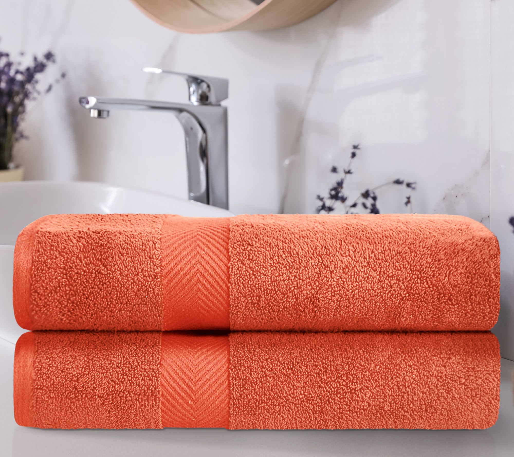 Superior Cotton 2-Piece Solid Zero-Twist Bath Sheet Towel Set