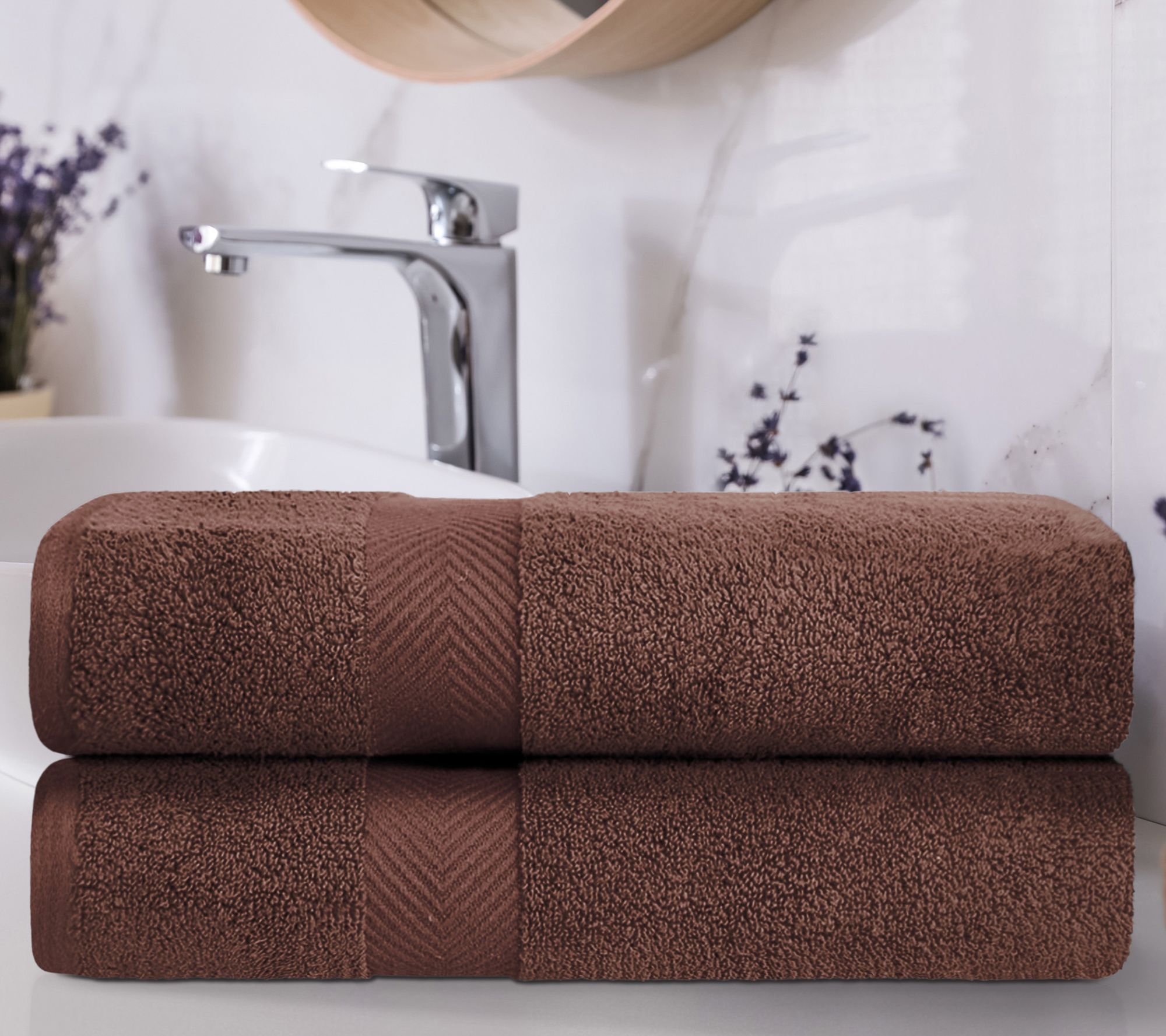 Superior Cotton 2-Piece Solid Zero-Twist Bath Sheet Towel Set