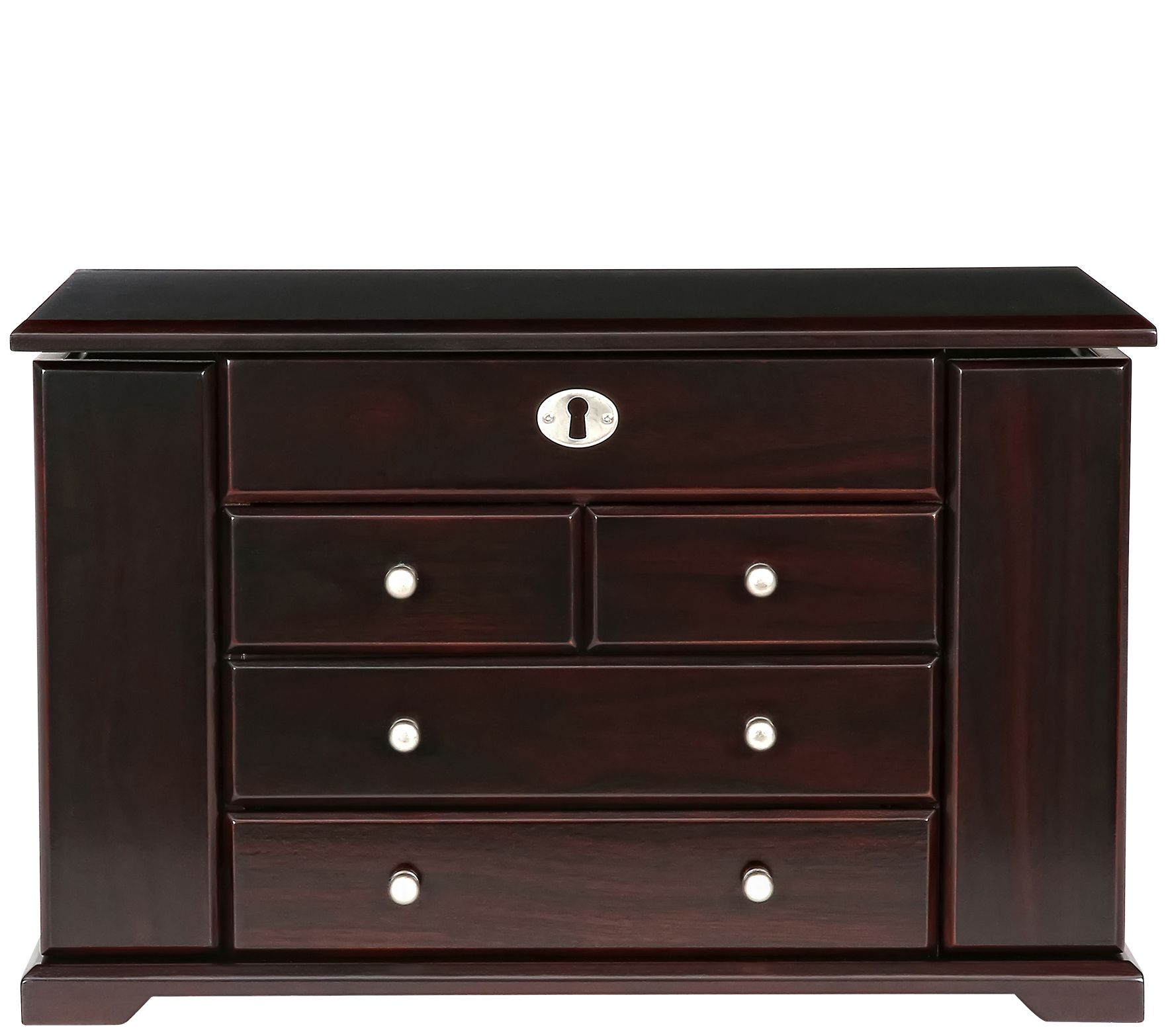 Mele & Co. Ellington Wooden Jewelry Box in Mahogany Finish