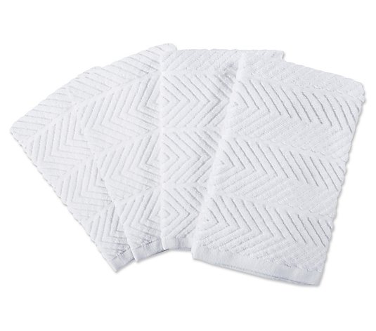 Design Imports Set of 4 Cotton Luxury Chevron Kitchen Towels