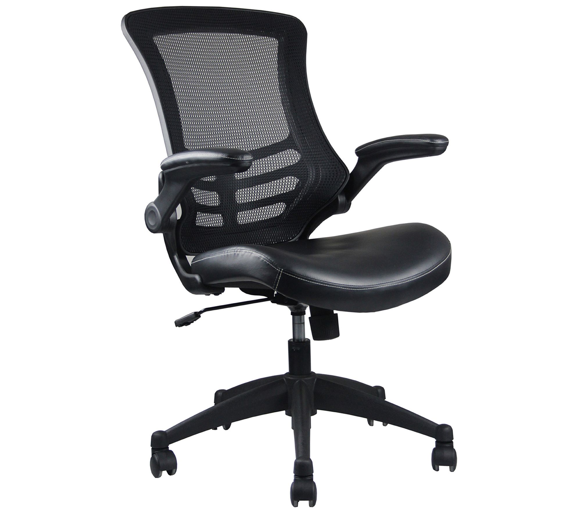 Techni Mobili Black Mesh Task Office Chair with Flip Up Arms