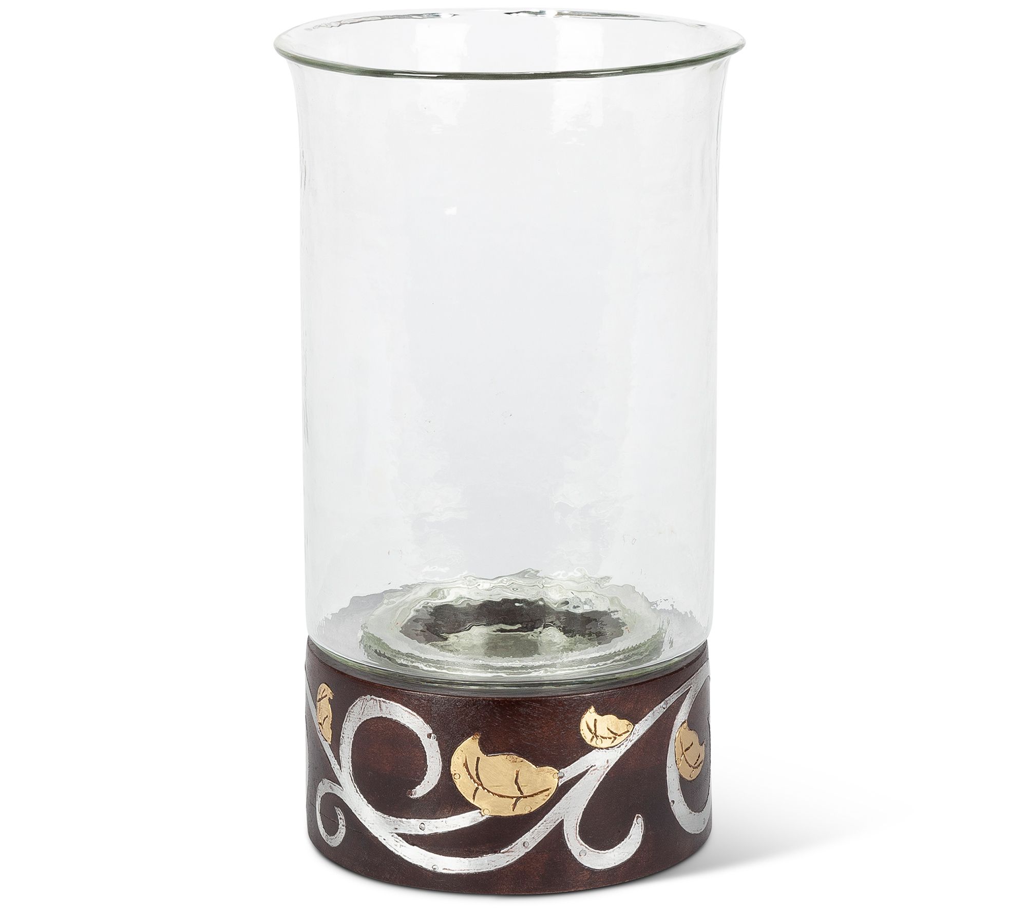 13.5" Mango Wood Inlay Candleholder by Gerson Co.