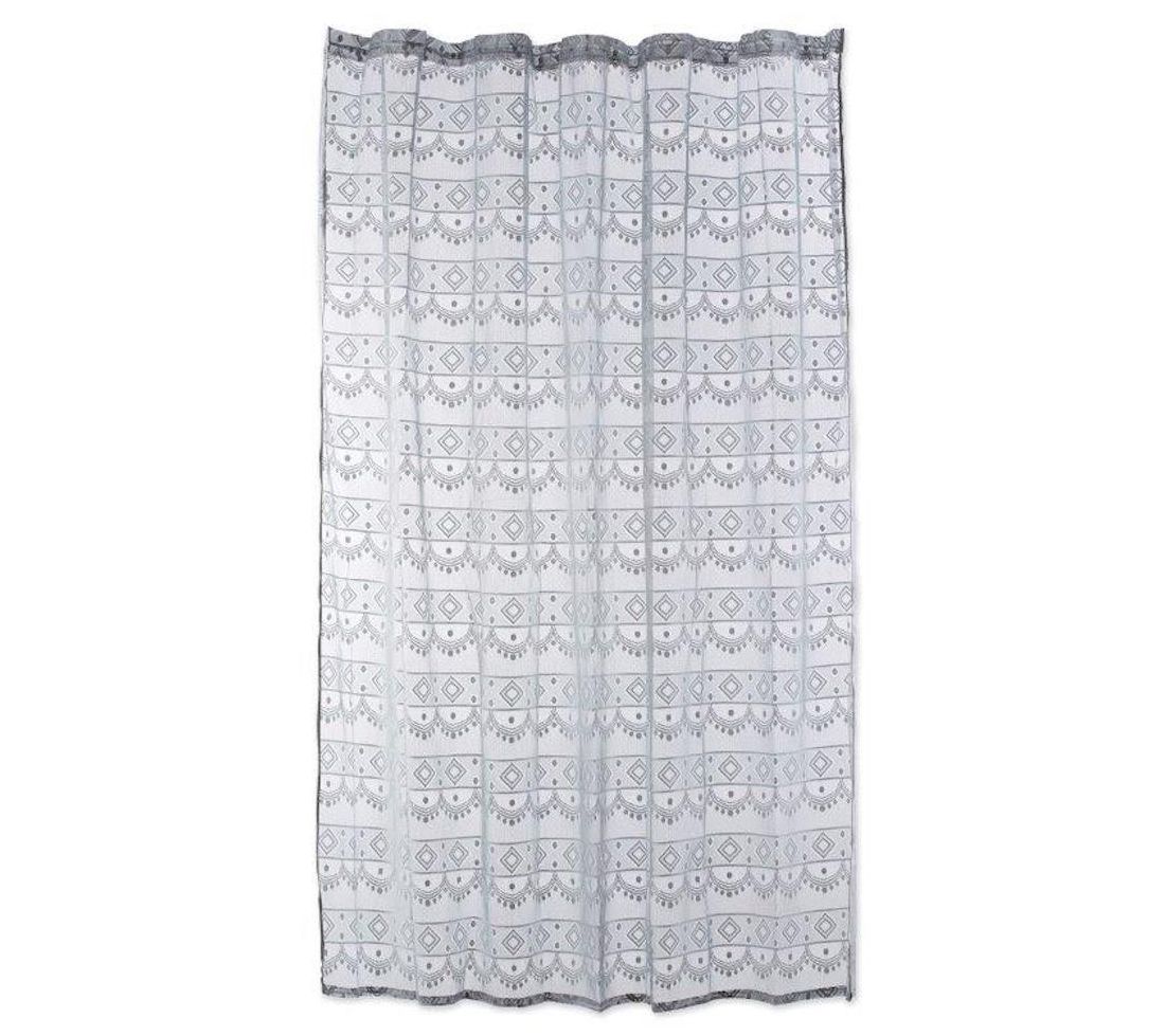 DII White Diamond Lace Shower Curtain