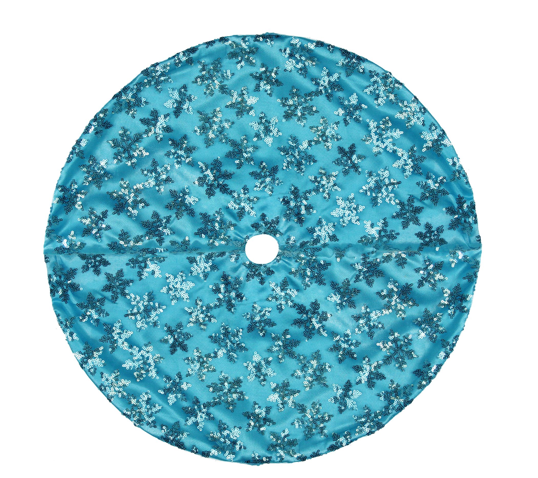 Northlight 20" Blue Sequin Snowflake Mini Christmas Tree Skirt