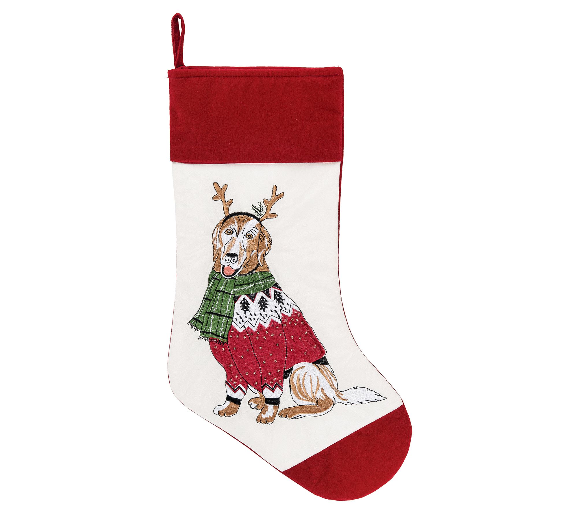 C&F Home Dog Christmas Embroidered Christmas Stocking