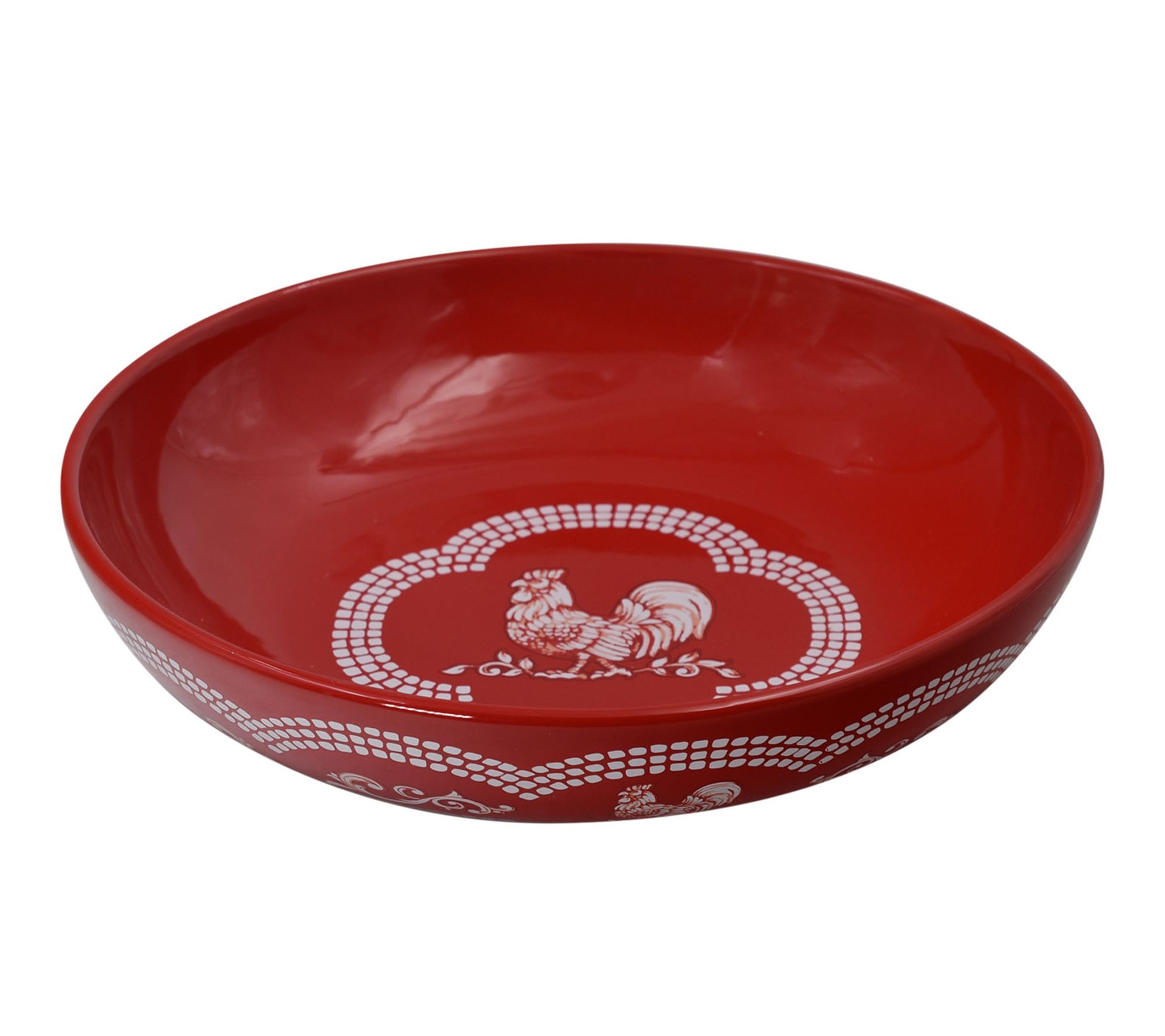 Temp-tations Doodle Doo 4-qt Shallow Pasta Serving Bowl