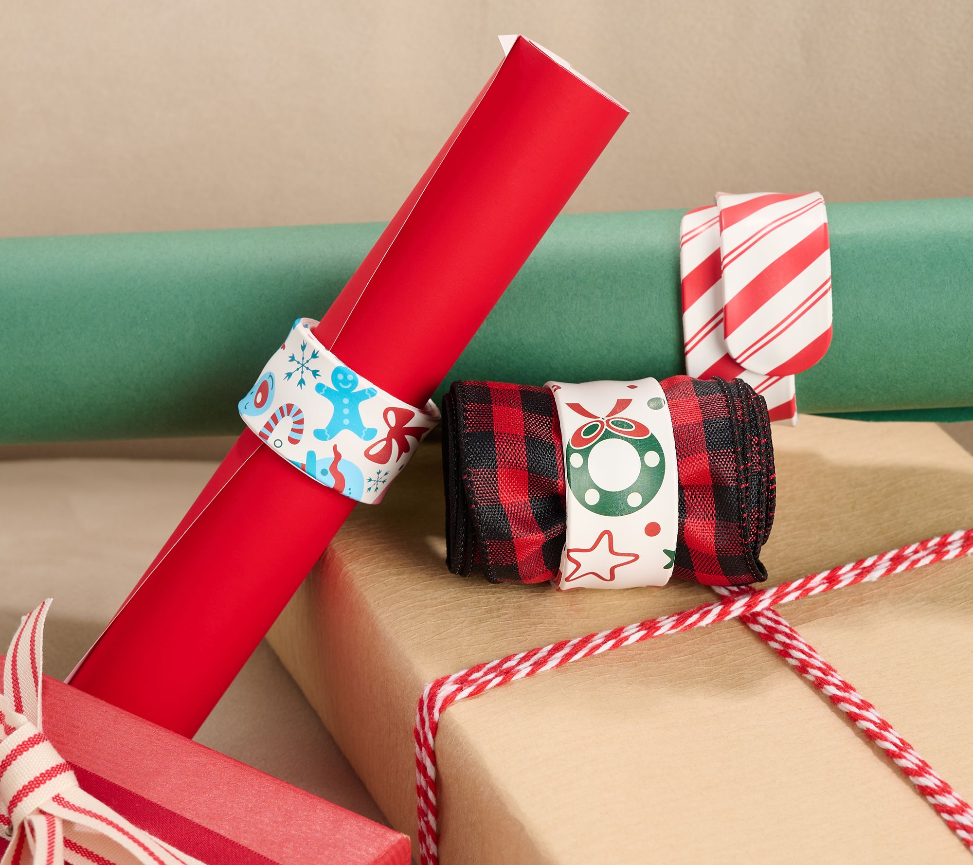 Kringle Express Set of 10 Holiday Gift Wrap Straps 