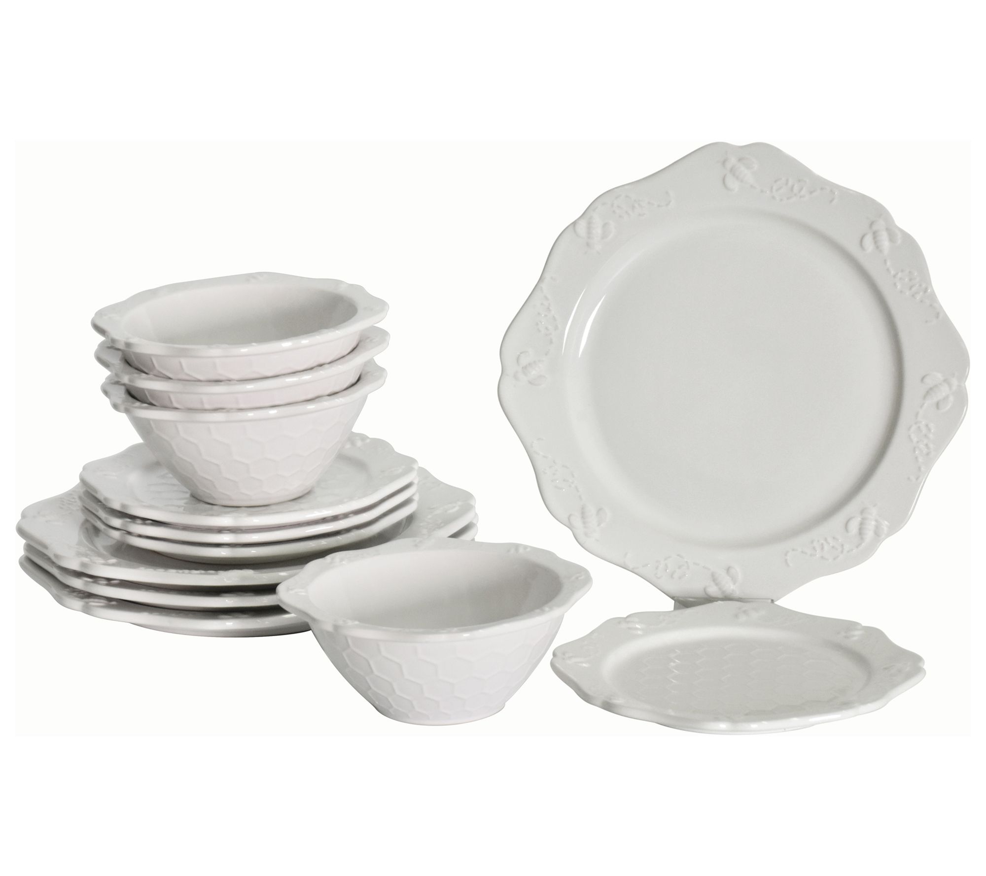 "As Is" Temp- tations Bee-lieve 12-Pc Essential Dinnerware Set