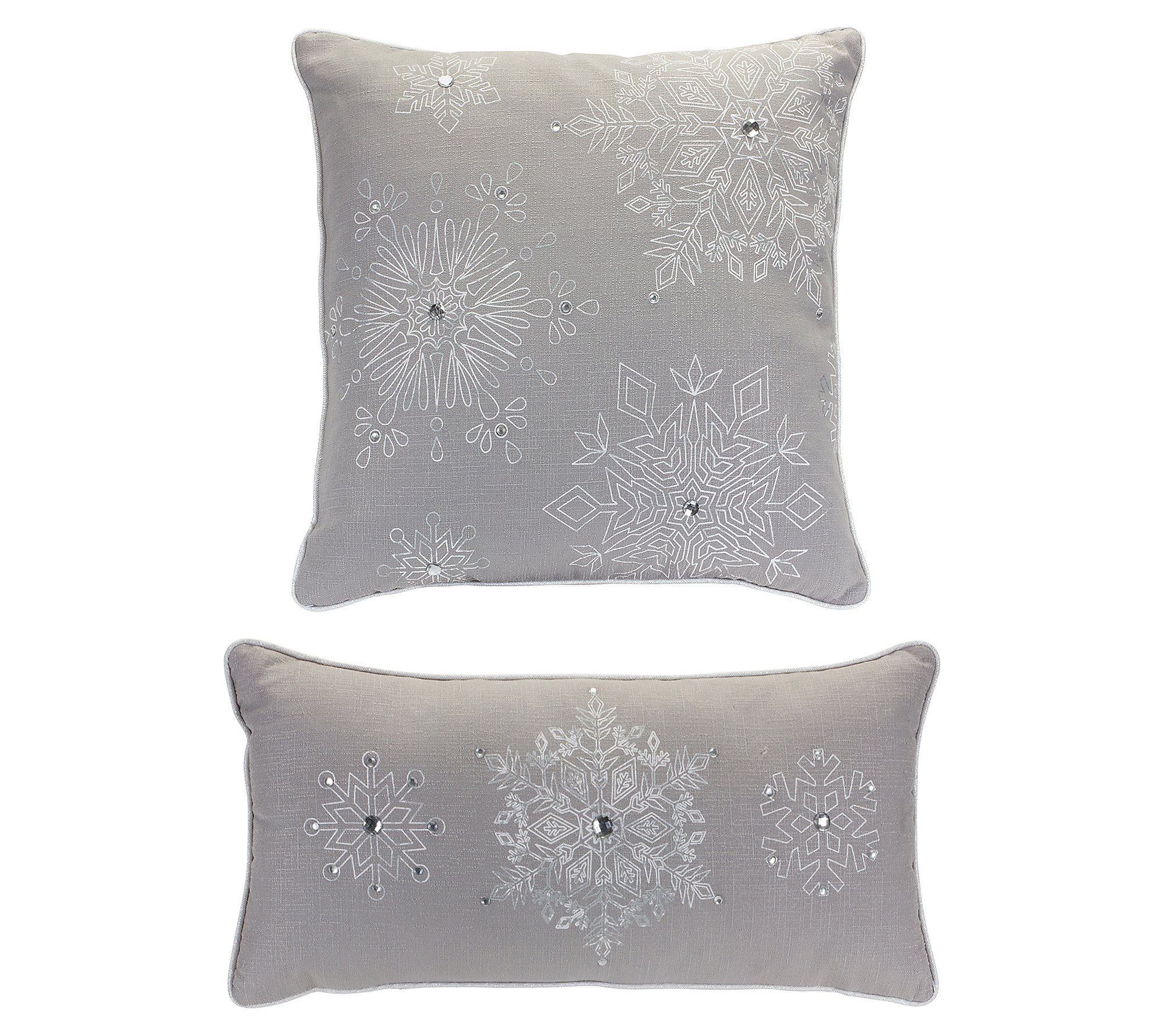 Melrose Snowflake Pillow (Set of 2) 17" SQ, 19" L x 9"H