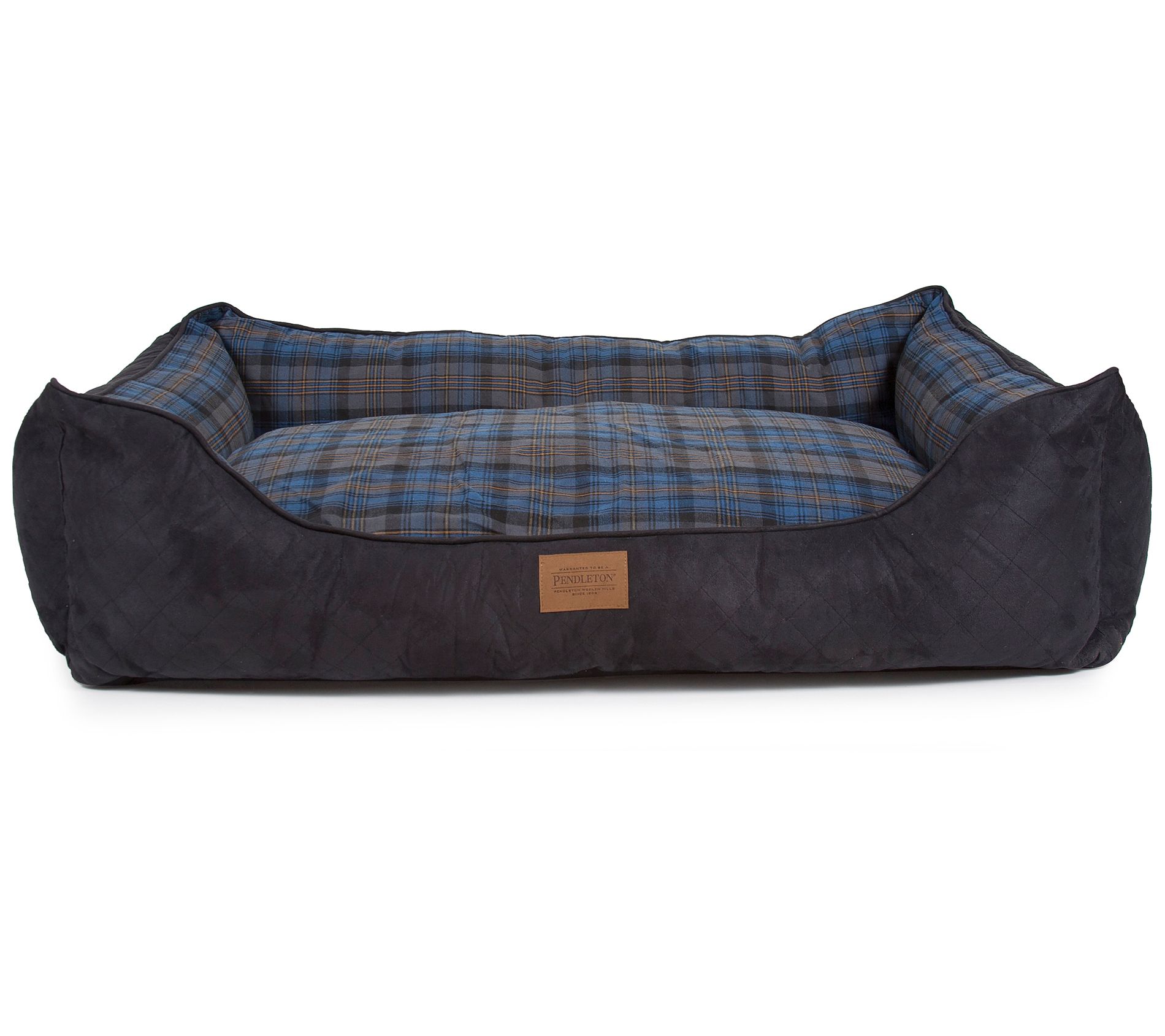 Large plaid dog on sale bed