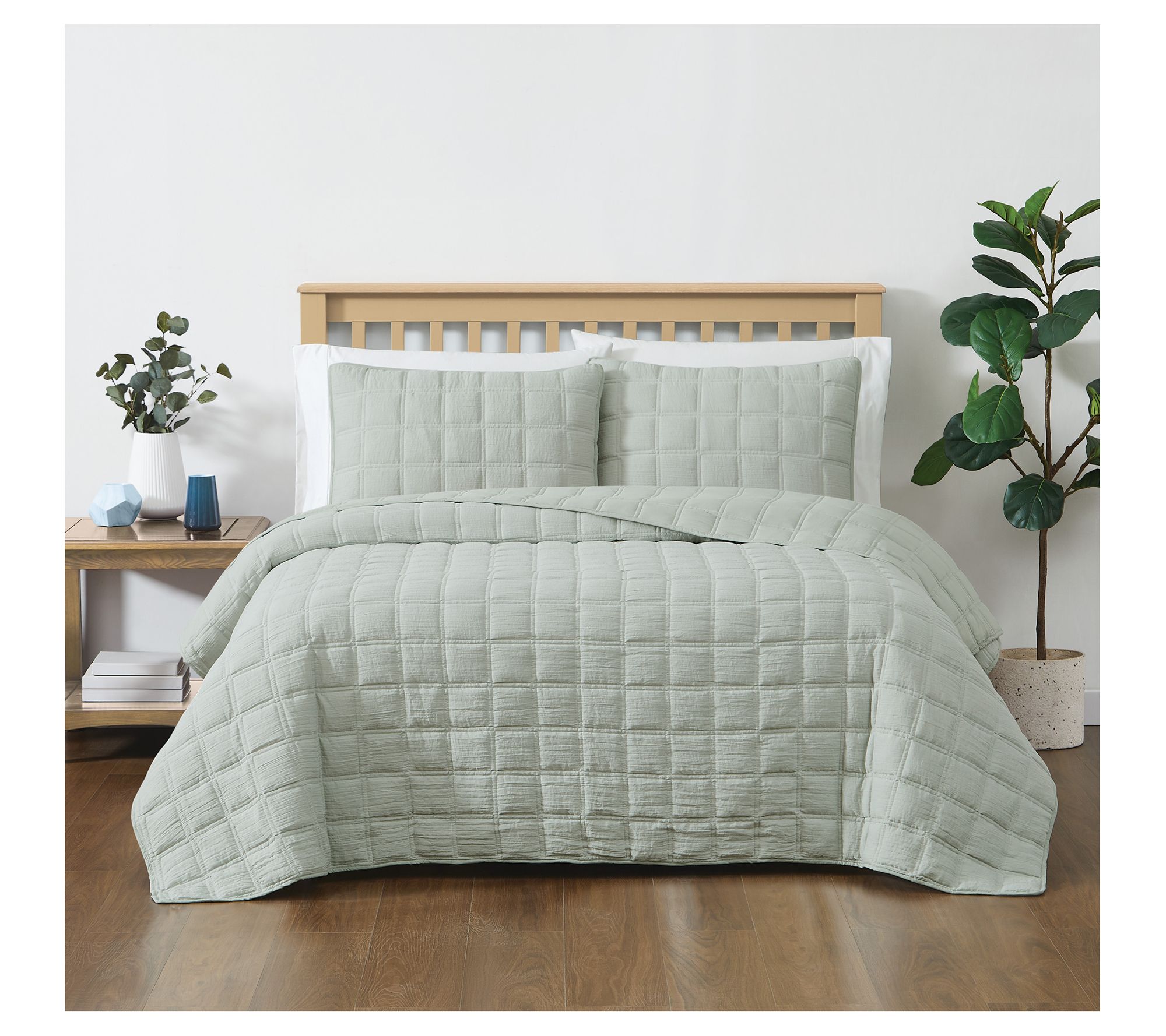 Truly Soft Cozy Gauze King 3 Piece Quilt Set