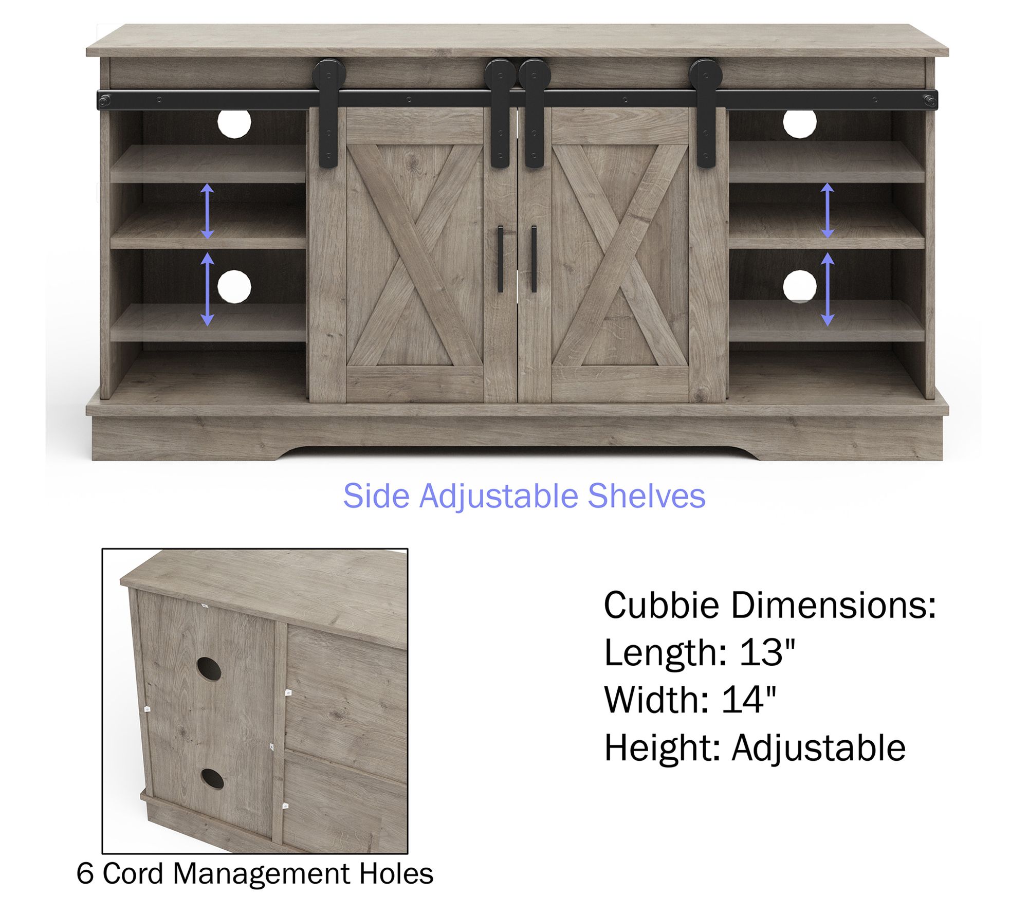 Lavish Home TV Stand 65" Entertainment Center w/ Media Console