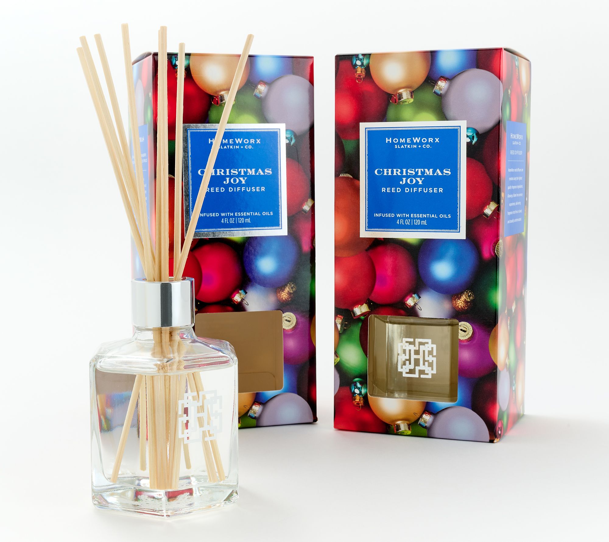 HomeWorx by Slatkin + Co. S/2 Christmas Joy Reed Diffusers