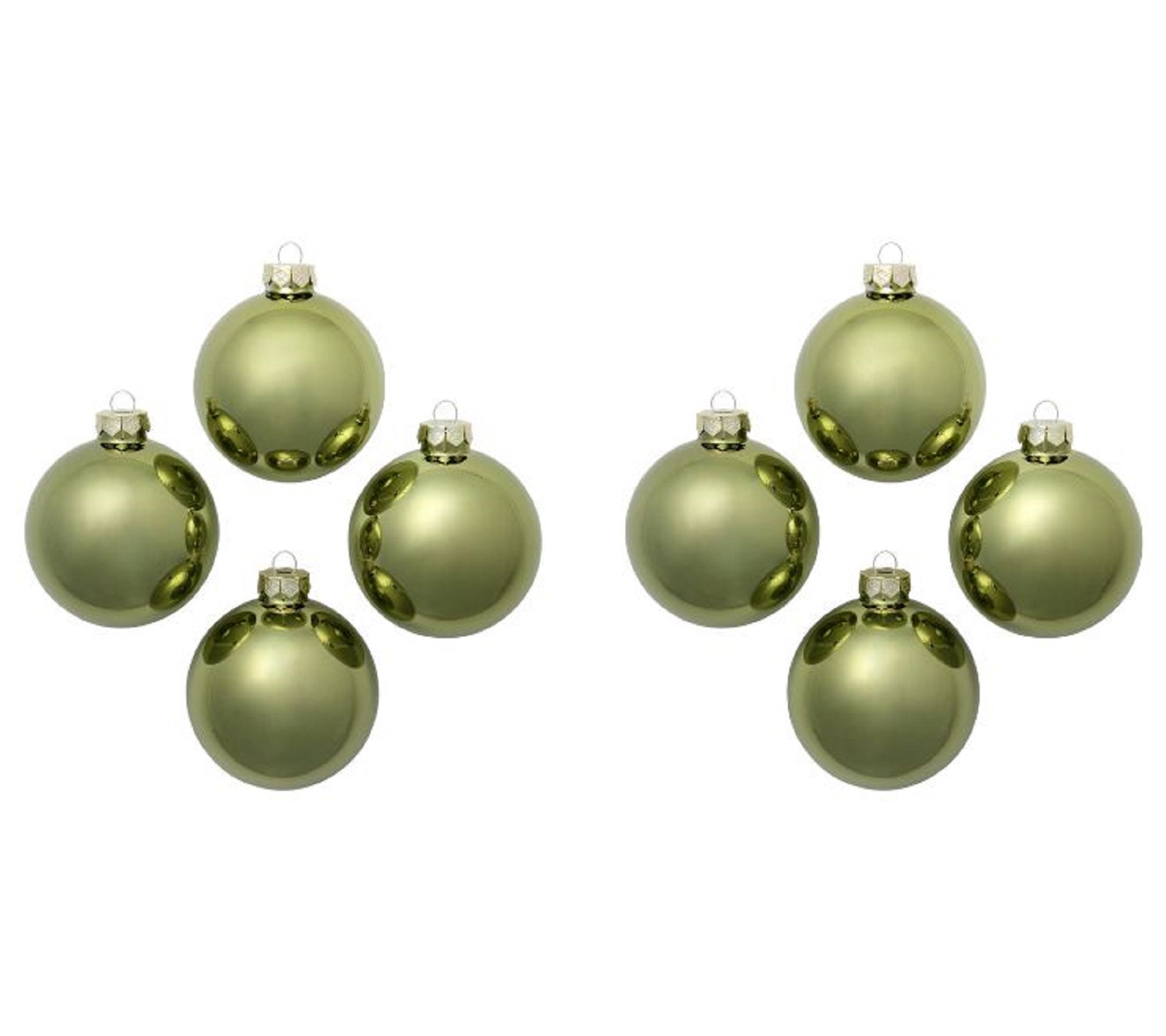 Whitehurst Set of (8) 3.25" Shiny Finish GlassOrnament