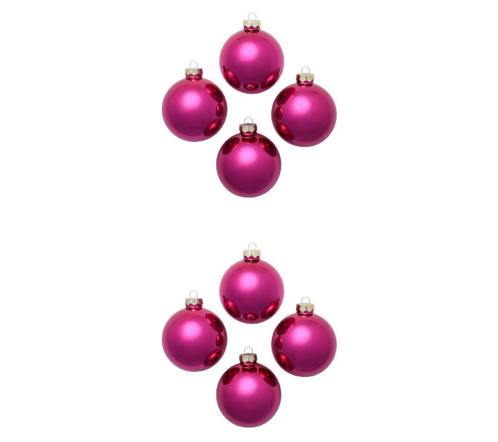 Whitehurst Set of (8) 3.25" Shiny Finish GlassOrnament