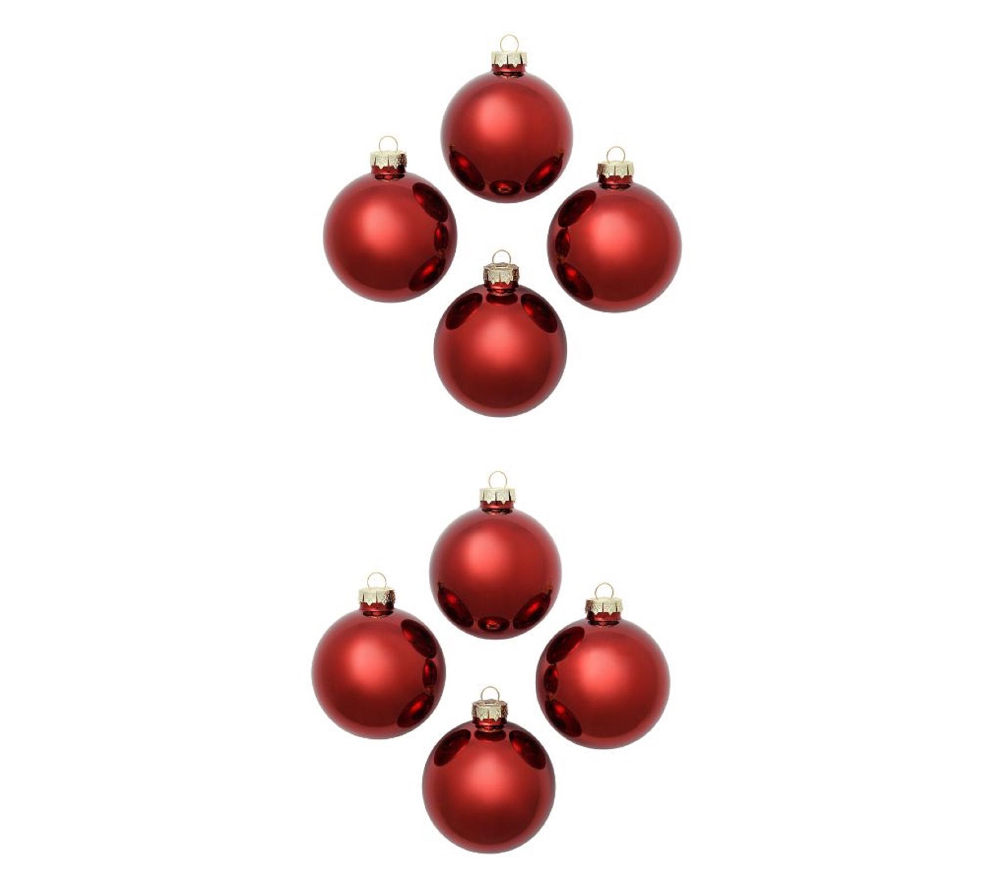 Whitehurst Set of (8) 3.25" Shiny Finish GlassOrnament