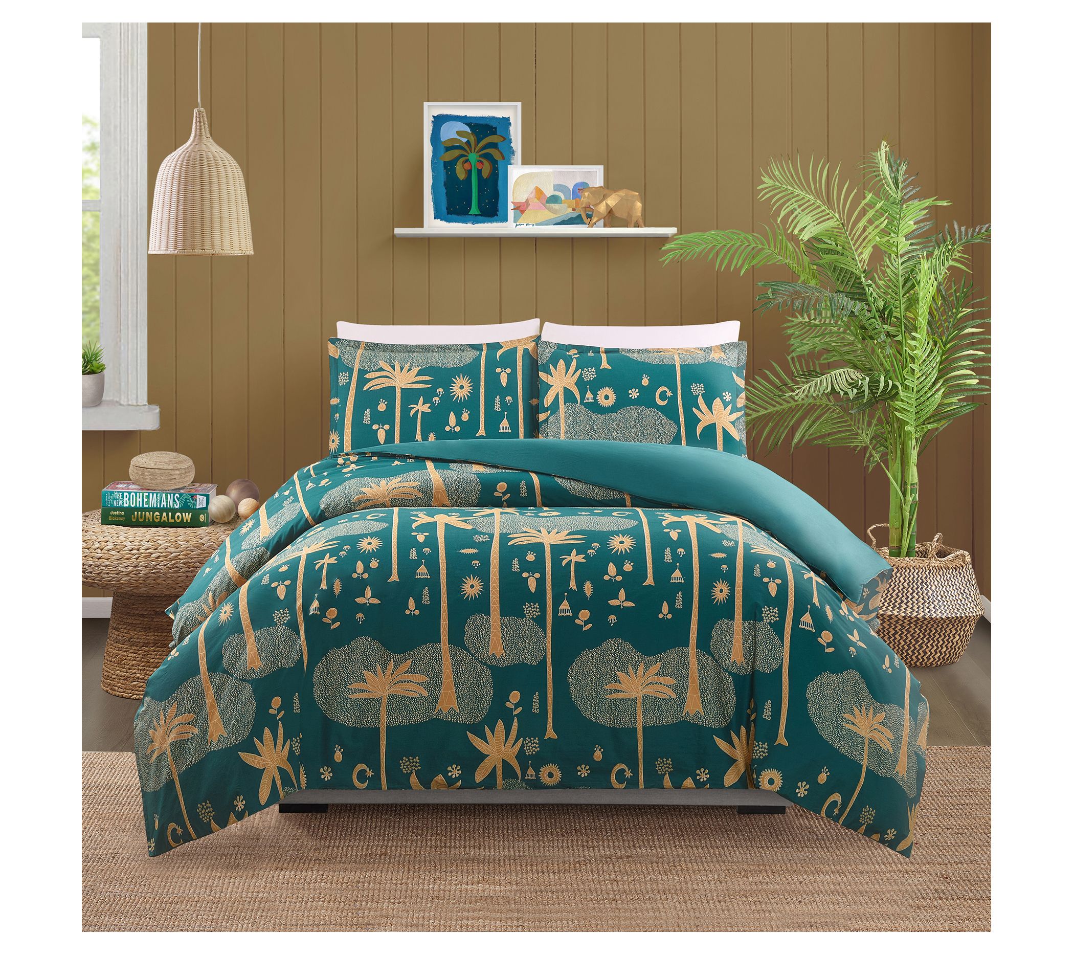 JUNGALOW by Justina Cosmic Desert Cotton Duvetover Set- Qn