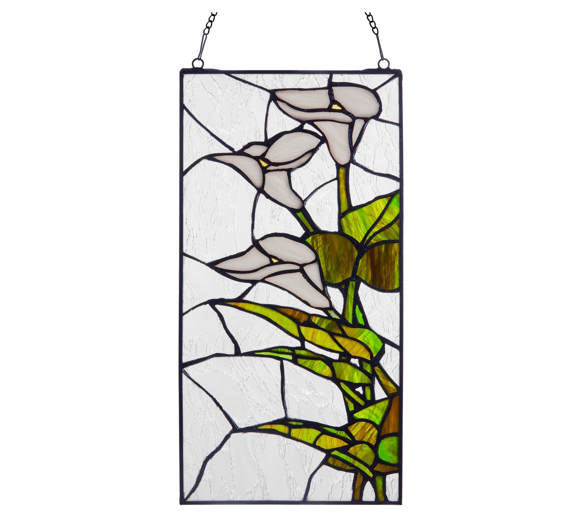 River of Goods 16"H Calla Lilies Stained GlassWindow Panel