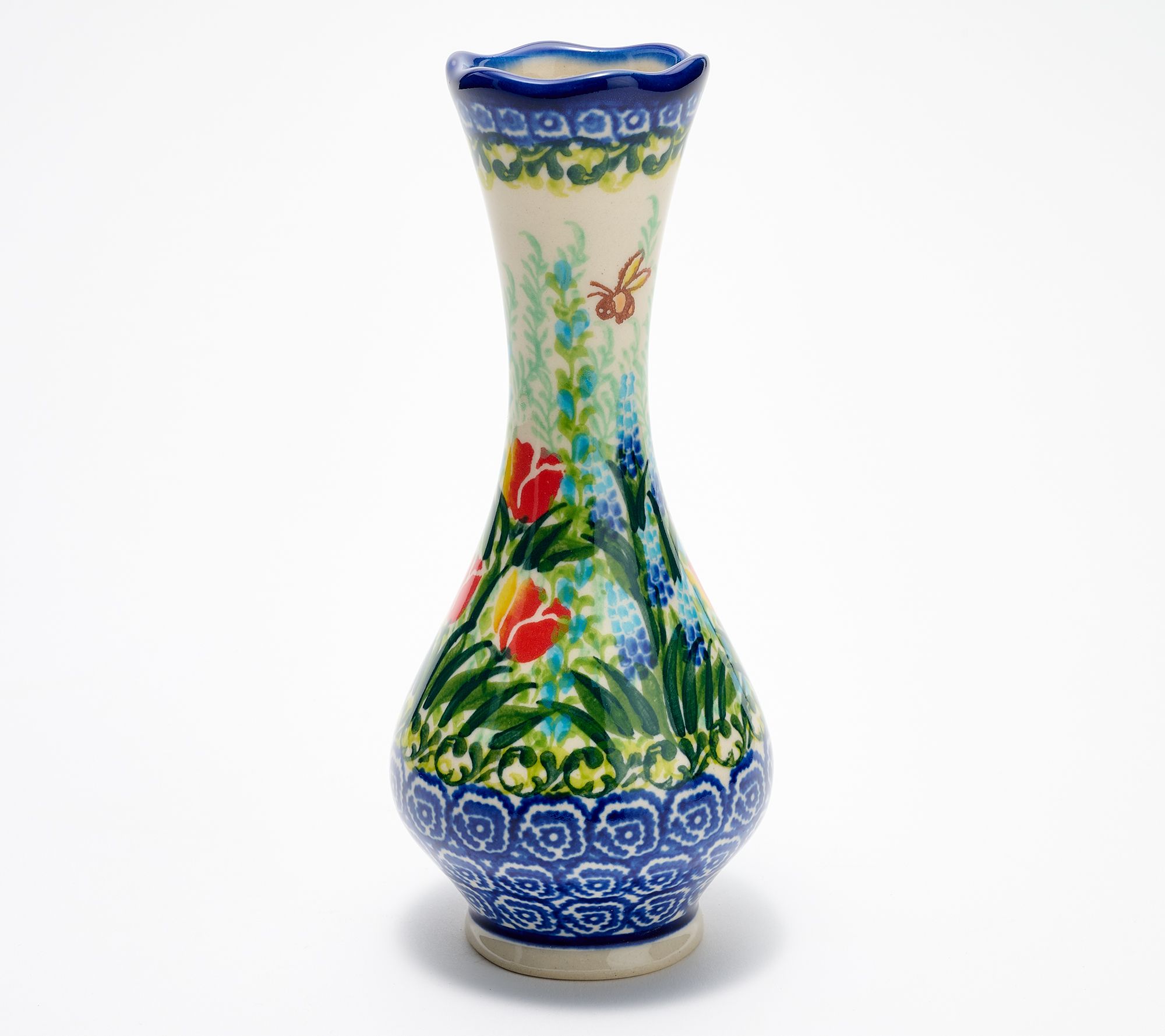 Lidia's Polish Pottery Hand Painted Bud Vase