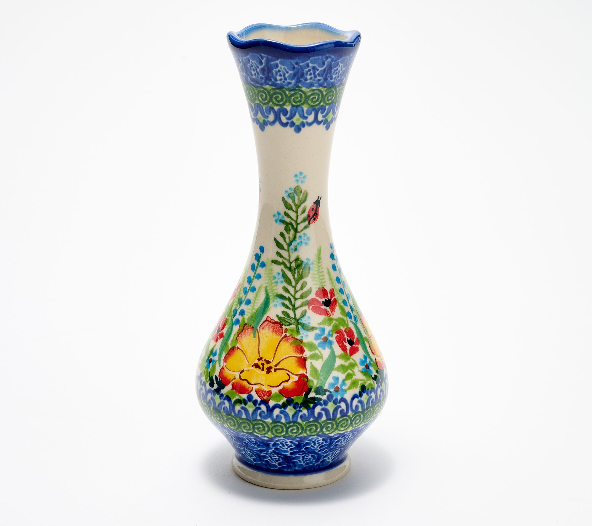 Lidia's Polish Pottery Hand Painted Bud Vase