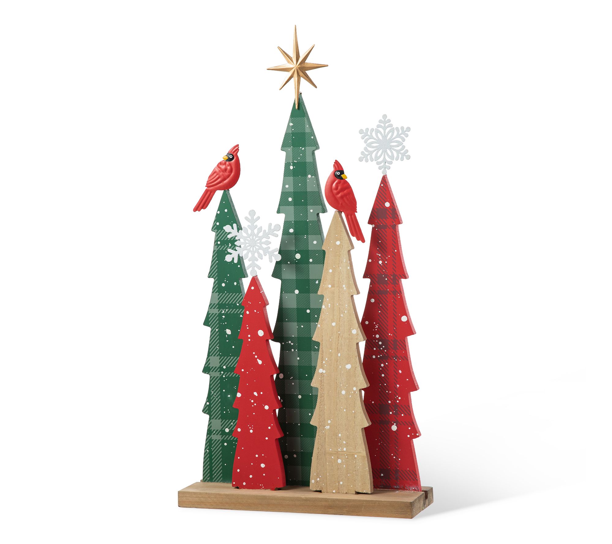 Glitzhome 23.5"H Wooden Christmas Tree Table Decor