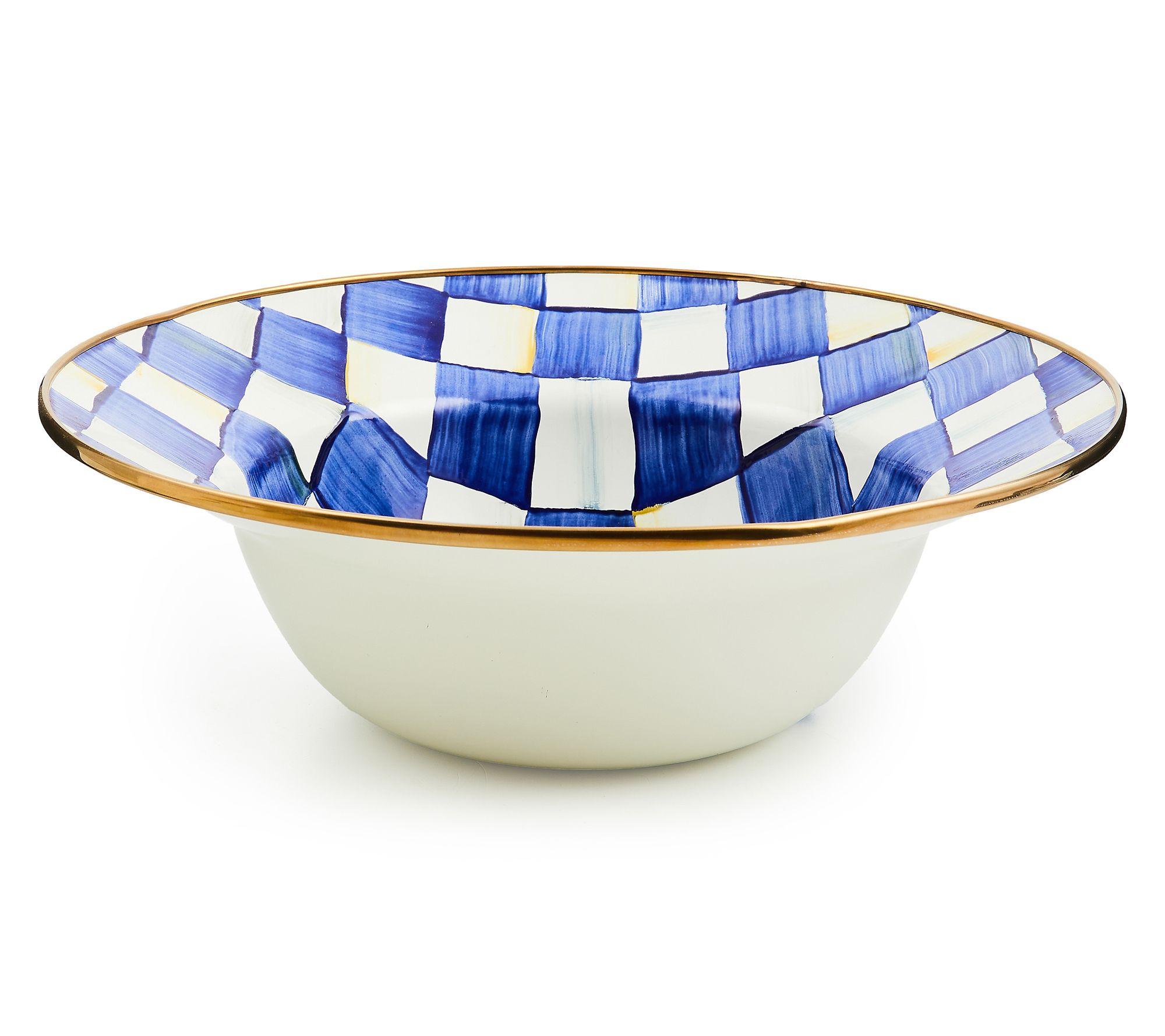 MacKenzie- Childs 40oz. Enamel Check Serving Bowl
