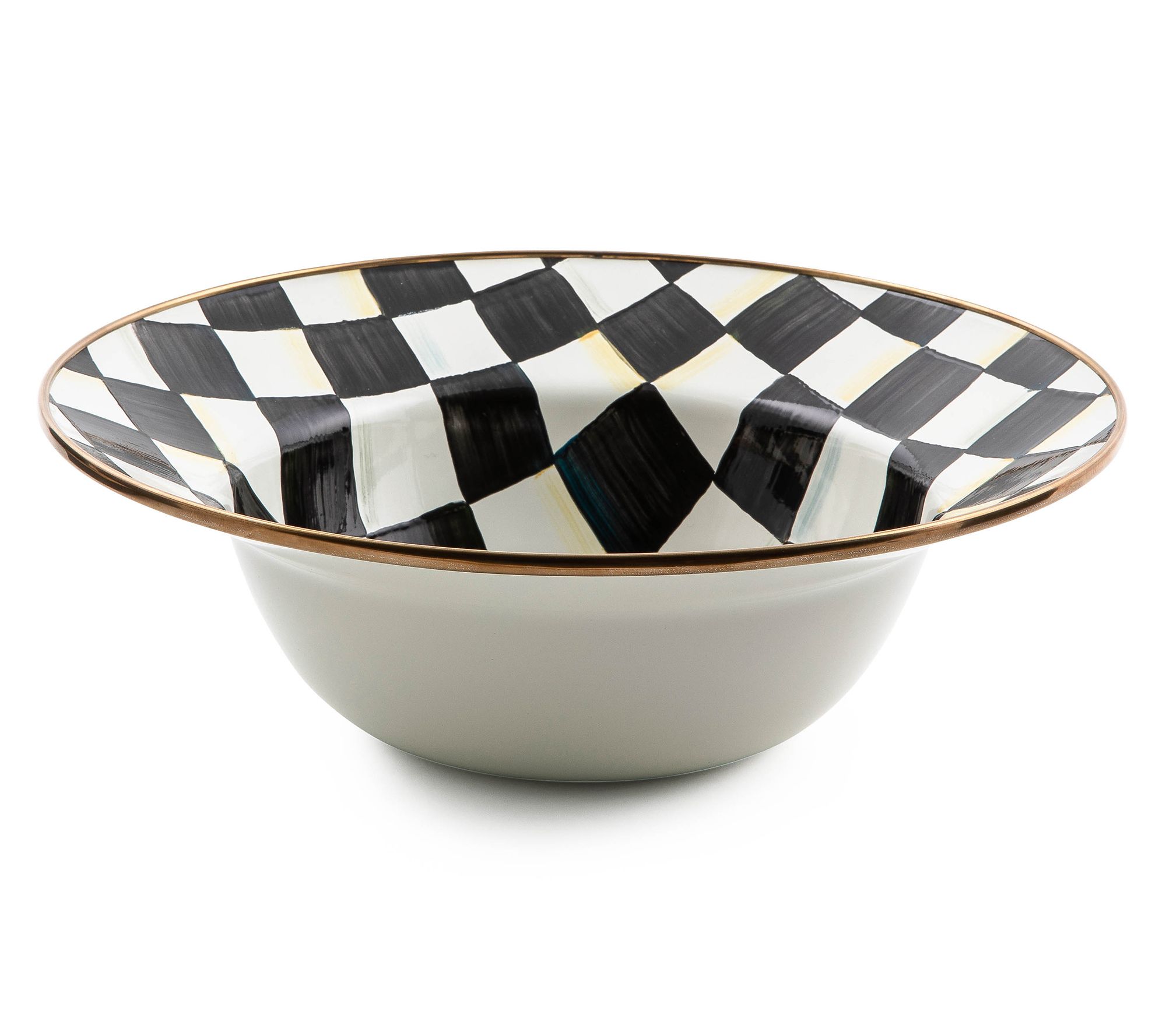 MacKenzie- Childs 40oz. Enamel Check Serving Bowl