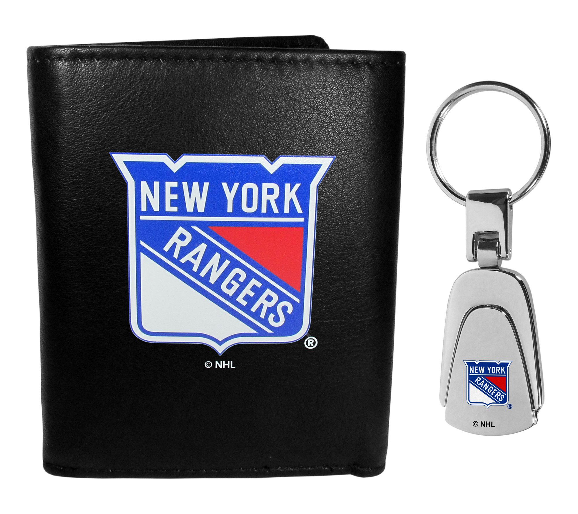 Siskiyou Sports NHL Leather Tri-fold Wallet & Steel Key Chain