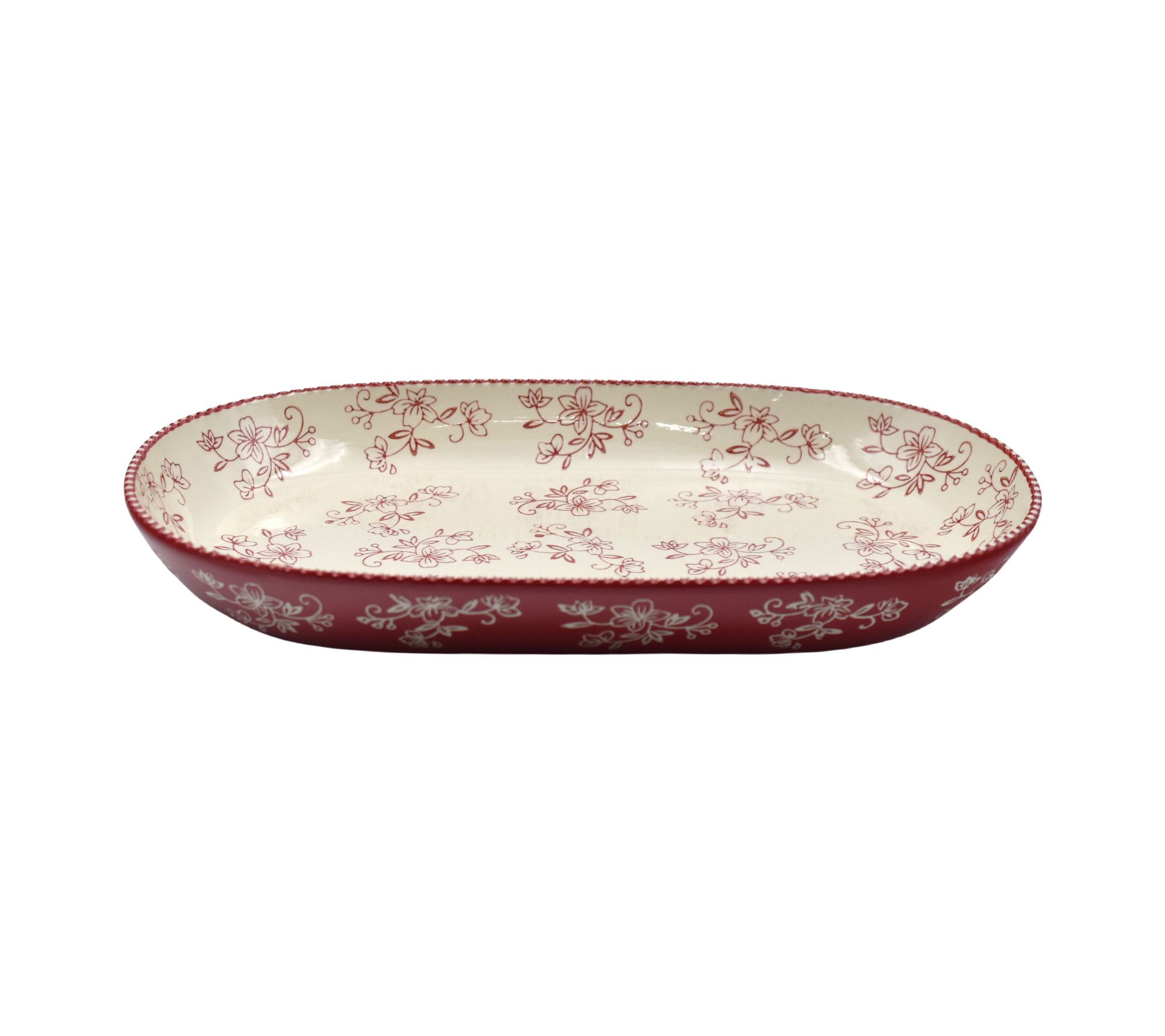 "As Is" Temp- tations Floral Lace 16" Shallow Serving Tray