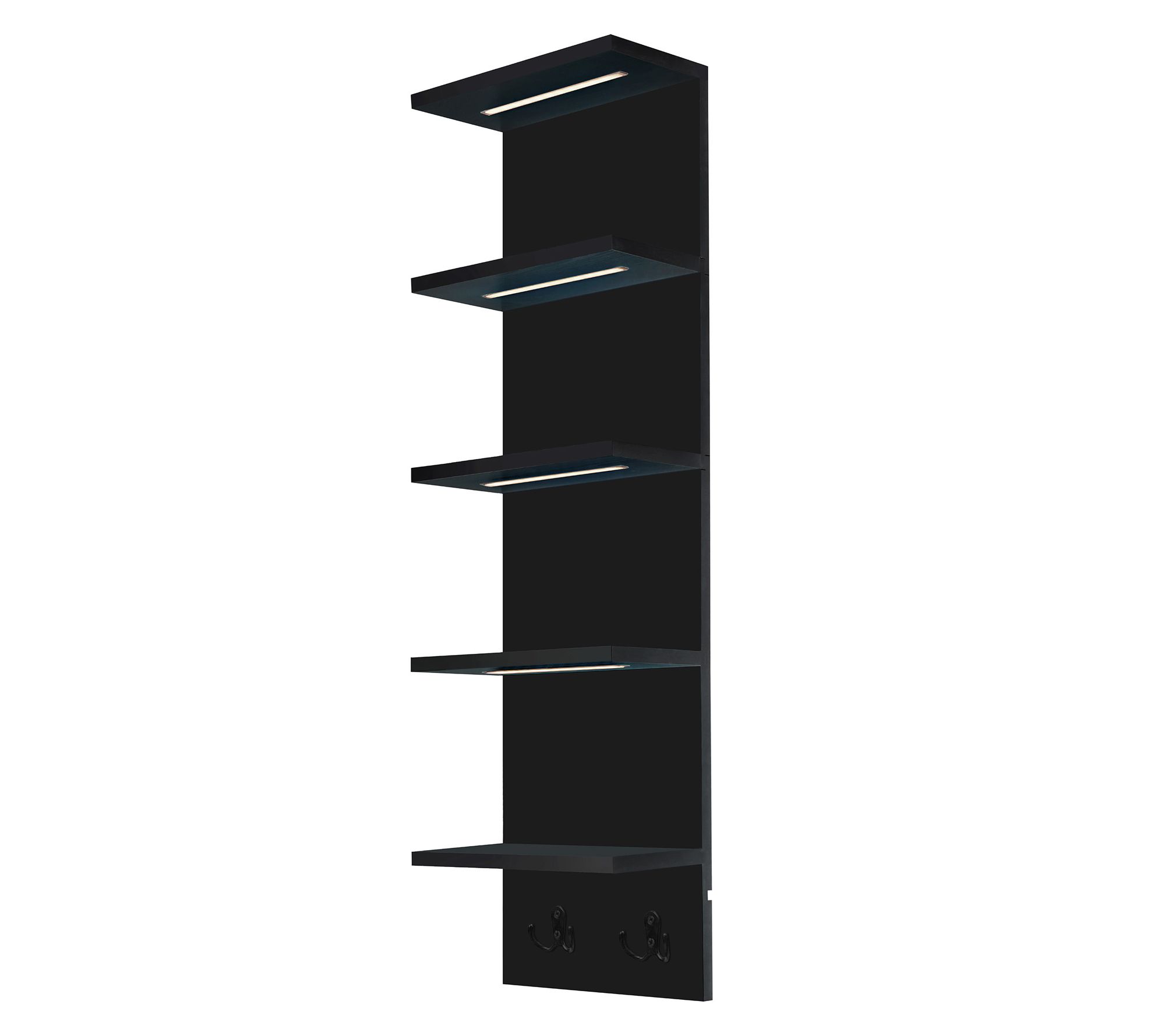Sorbus LED Light Display Shelf 5-Tier Shelf Unit with Hooks
