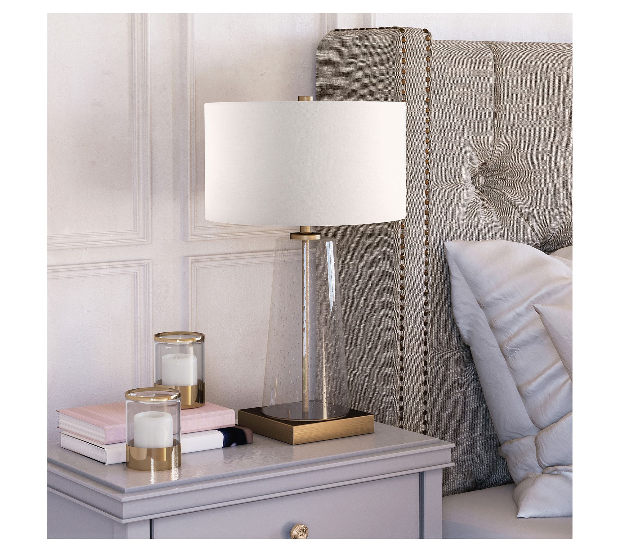 Hudson&Canal Dax 27.5" Tall Table Lamp with Fabric Shade