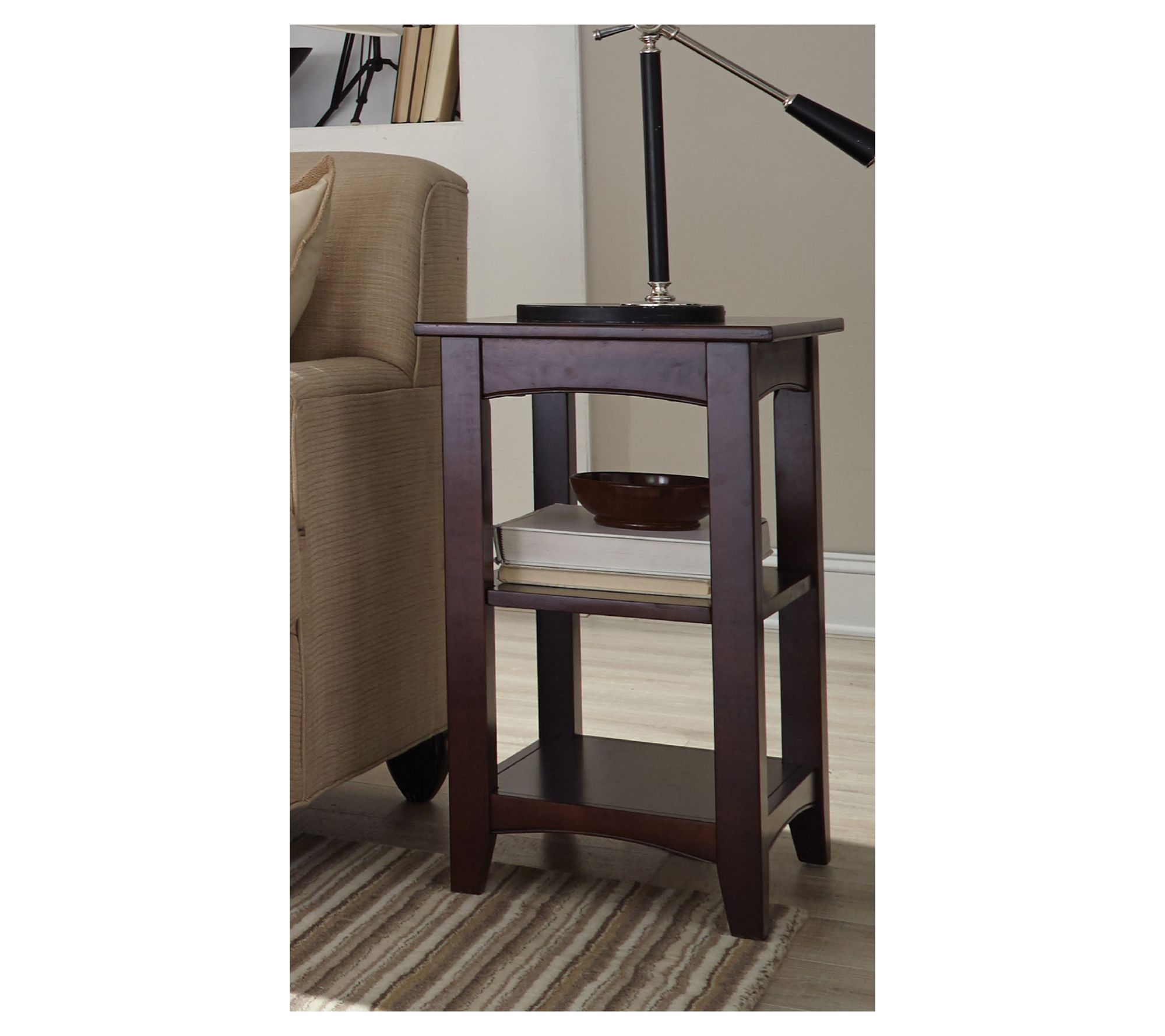 Alaterre Furniture Shaker Cottage End Table Dual Storage