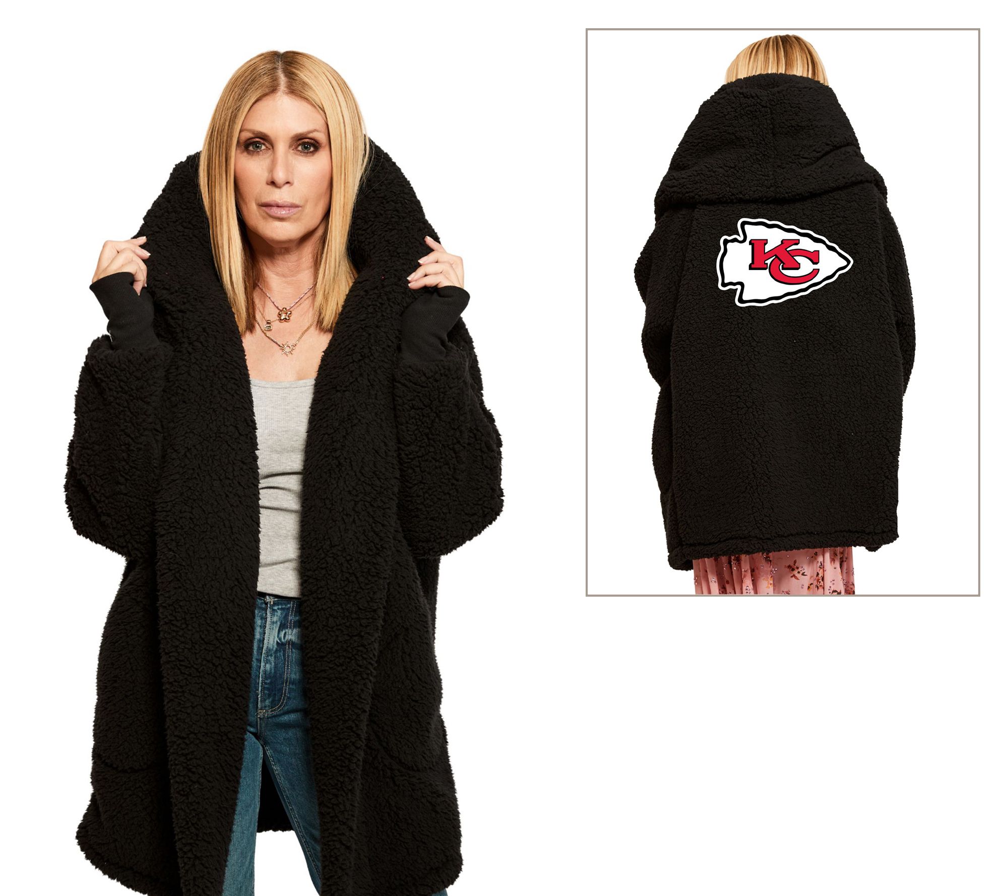 NFL Officially Licensed Sherpa Lounger by Jill Martin - Black