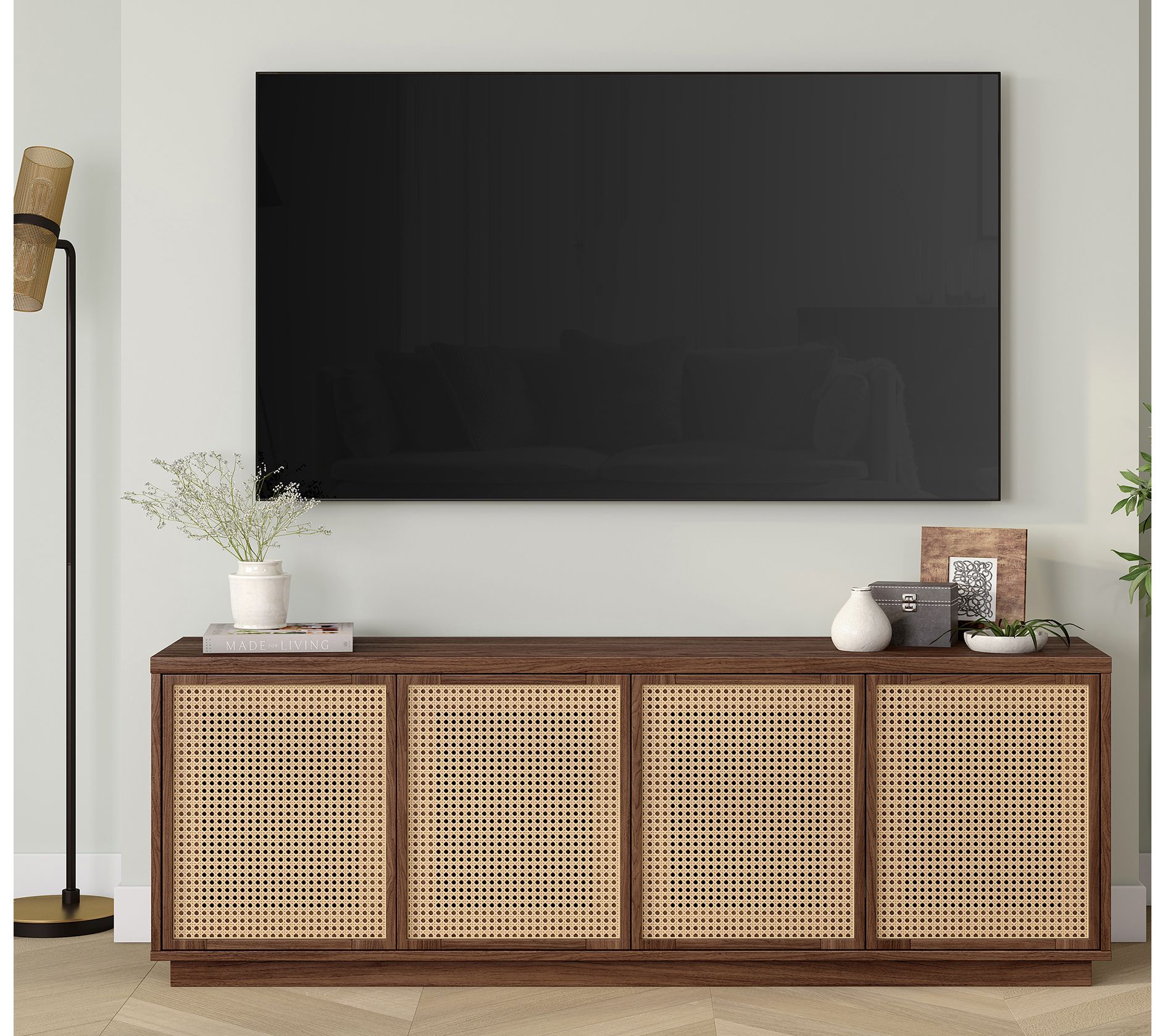 Hudson&Canal Pryce Rectangular TV Stand for TV's up to 78"