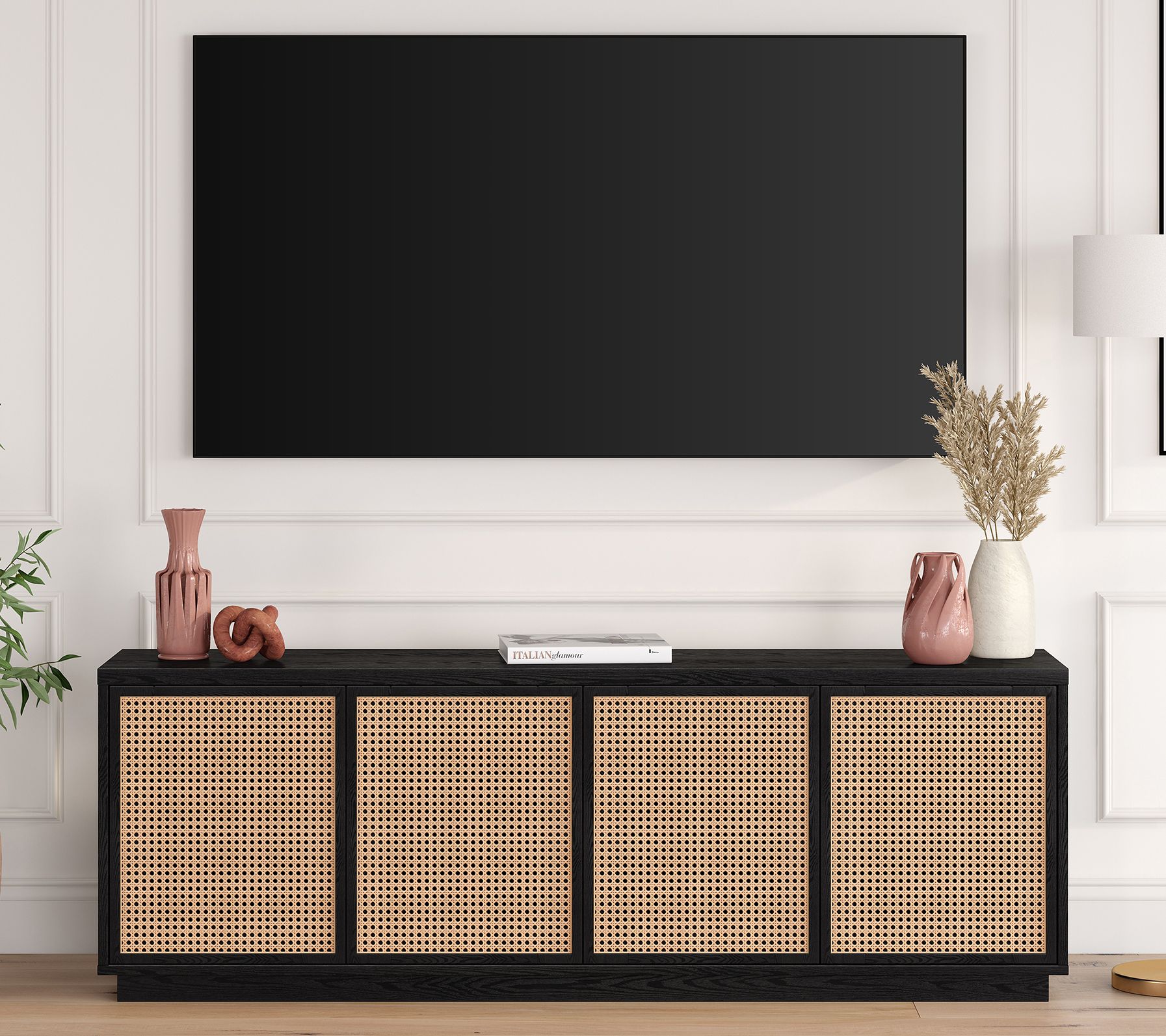 Hudson&Canal Pryce Rectangular TV Stand for TV's up to 78"