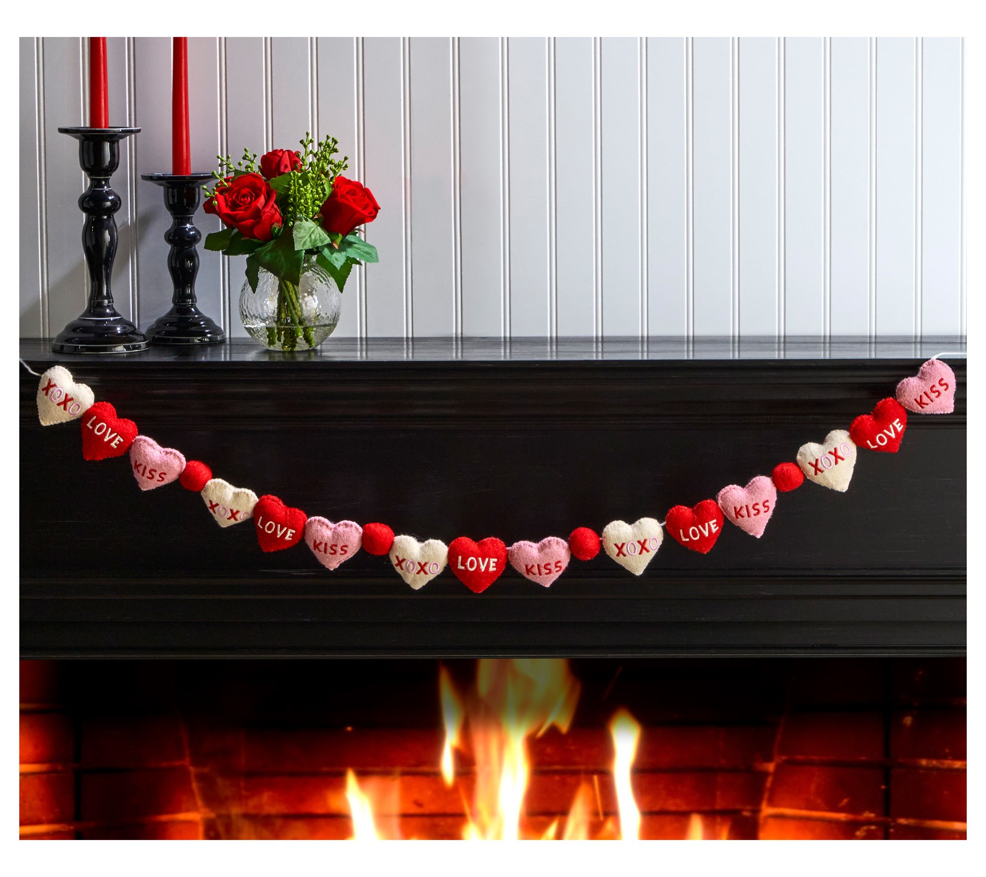 48" Heart Sentiment Garland With PomPom  by Valerie