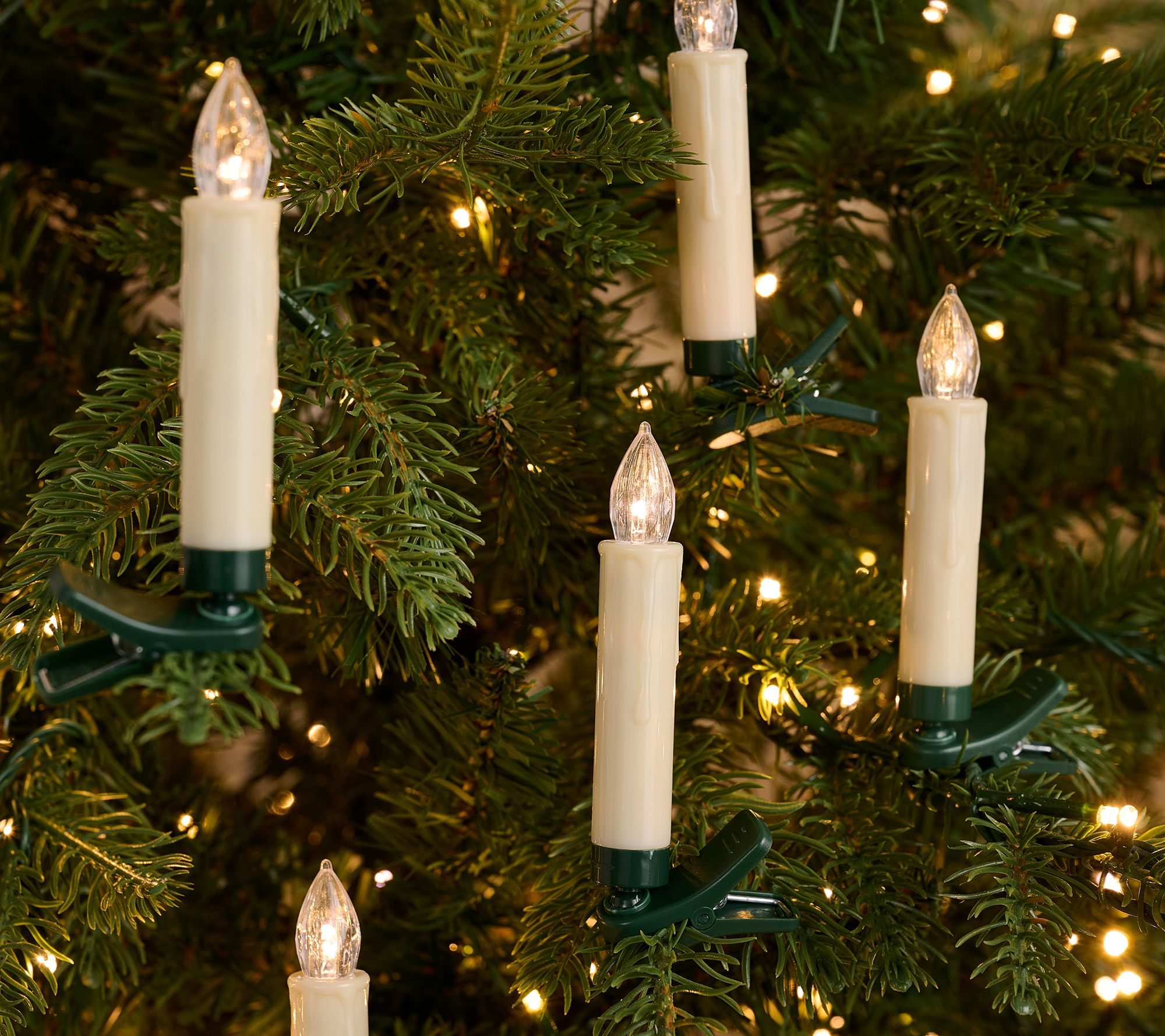  "As Is" Set-10 Clip-On Taper Candles w/ Remote by Valerie